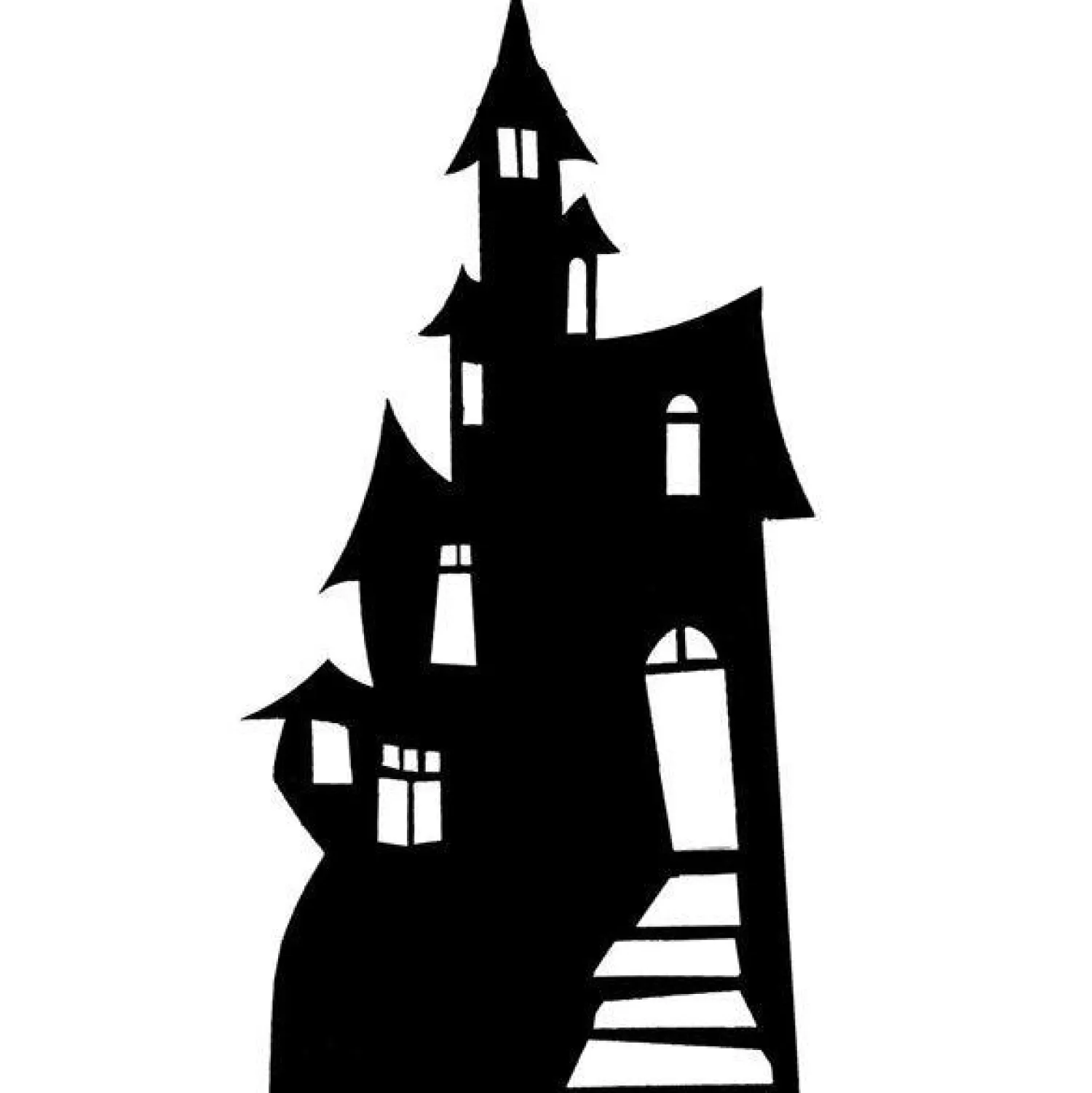 Haunted House Silhouette Cardboard Cutout - 166Cm X 79Cm<Party Delights Cheap