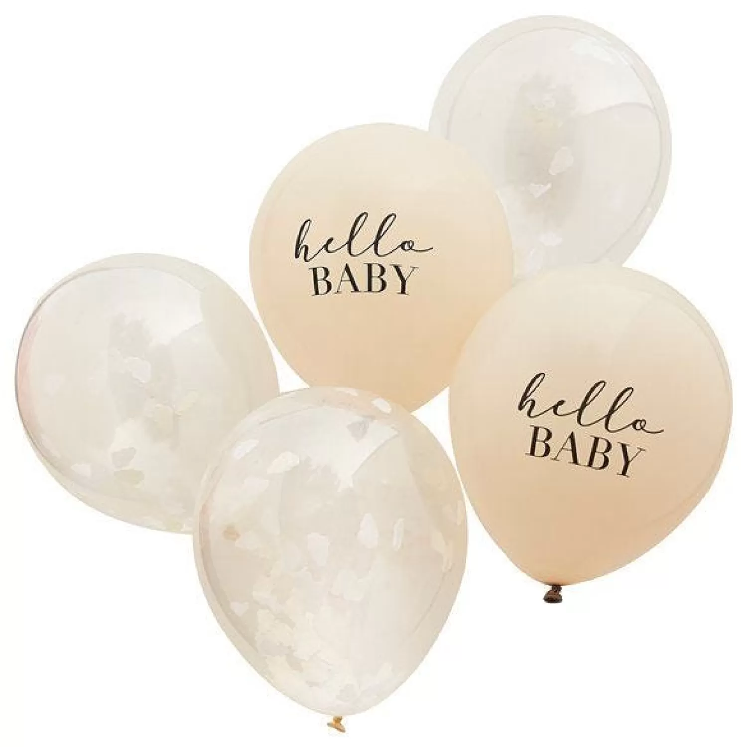 Shop Party Delights Hello Baby Cloud Confetti Latex Balloons - 12" (5Pk)