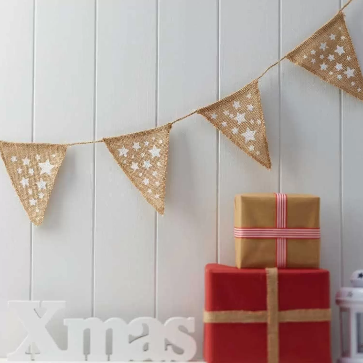 Hessian Festive Star Bunting - 2.25M<Party Delights Fashion