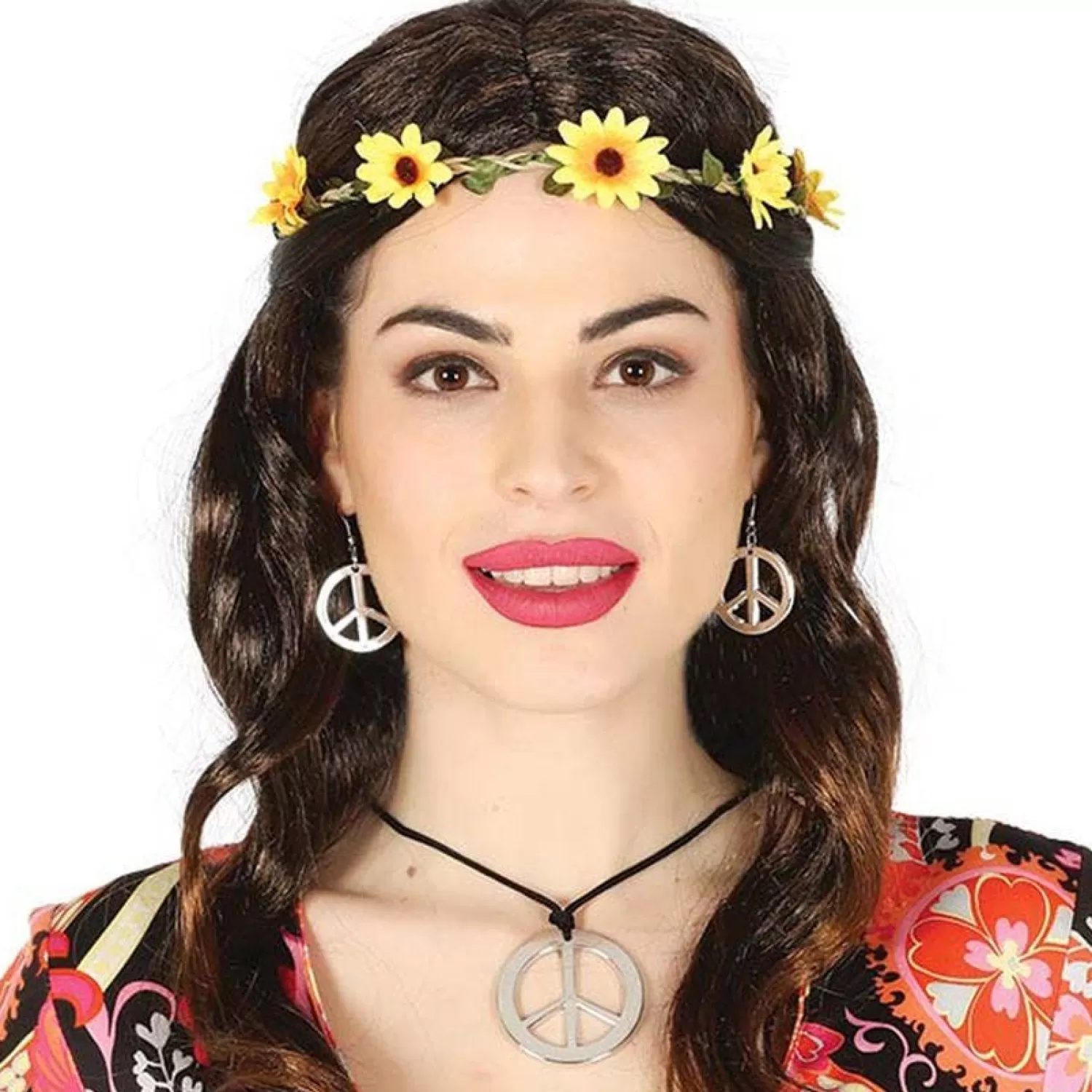 Cheap Party Delights Hippie Peace Necklace & Earrings