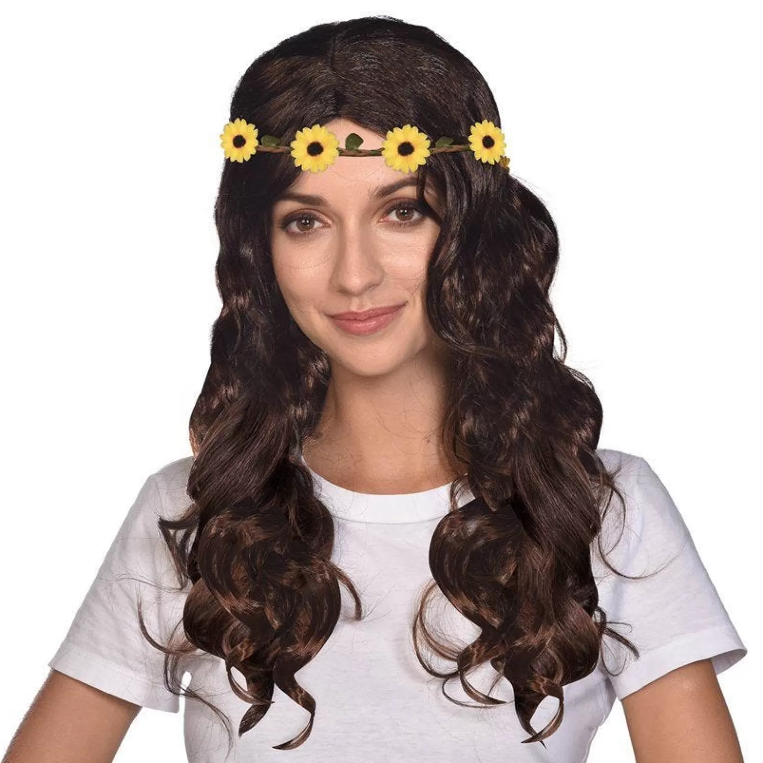 Best Party Delights Hippie Wig With Flower Headband