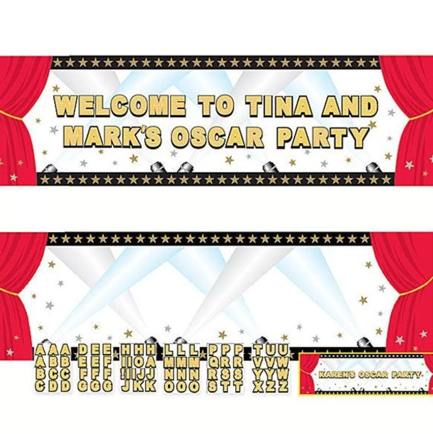 Online Party Delights Hollywood Giant Sign Banner - 1.65M