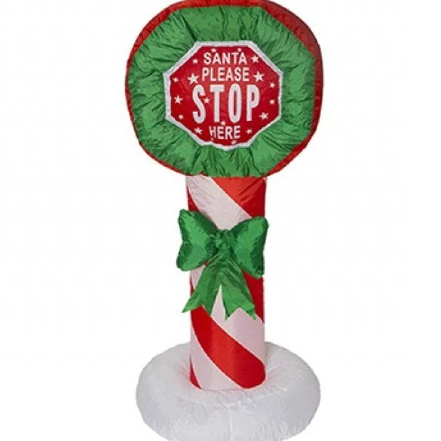 Inflatable Light Up Santa Stop Here Sign - 1.2M<Party Delights Cheap