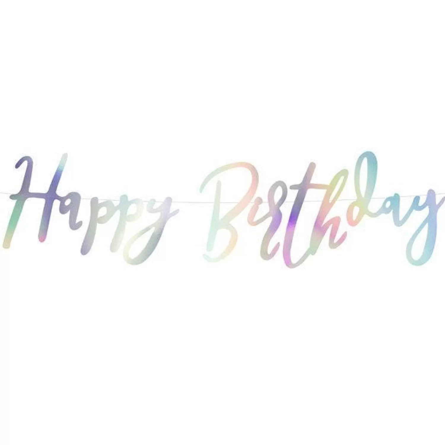 Shop Party Delights Iridescent 'Happy Birthday' Paper Letter Banner - 62Cm