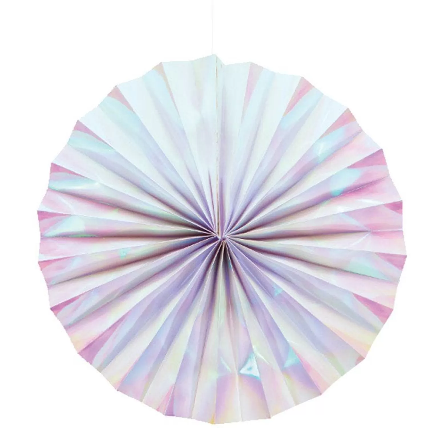 Shop Party Delights Iridescent Paper Fan Decorations - 30Cm (2Pk)