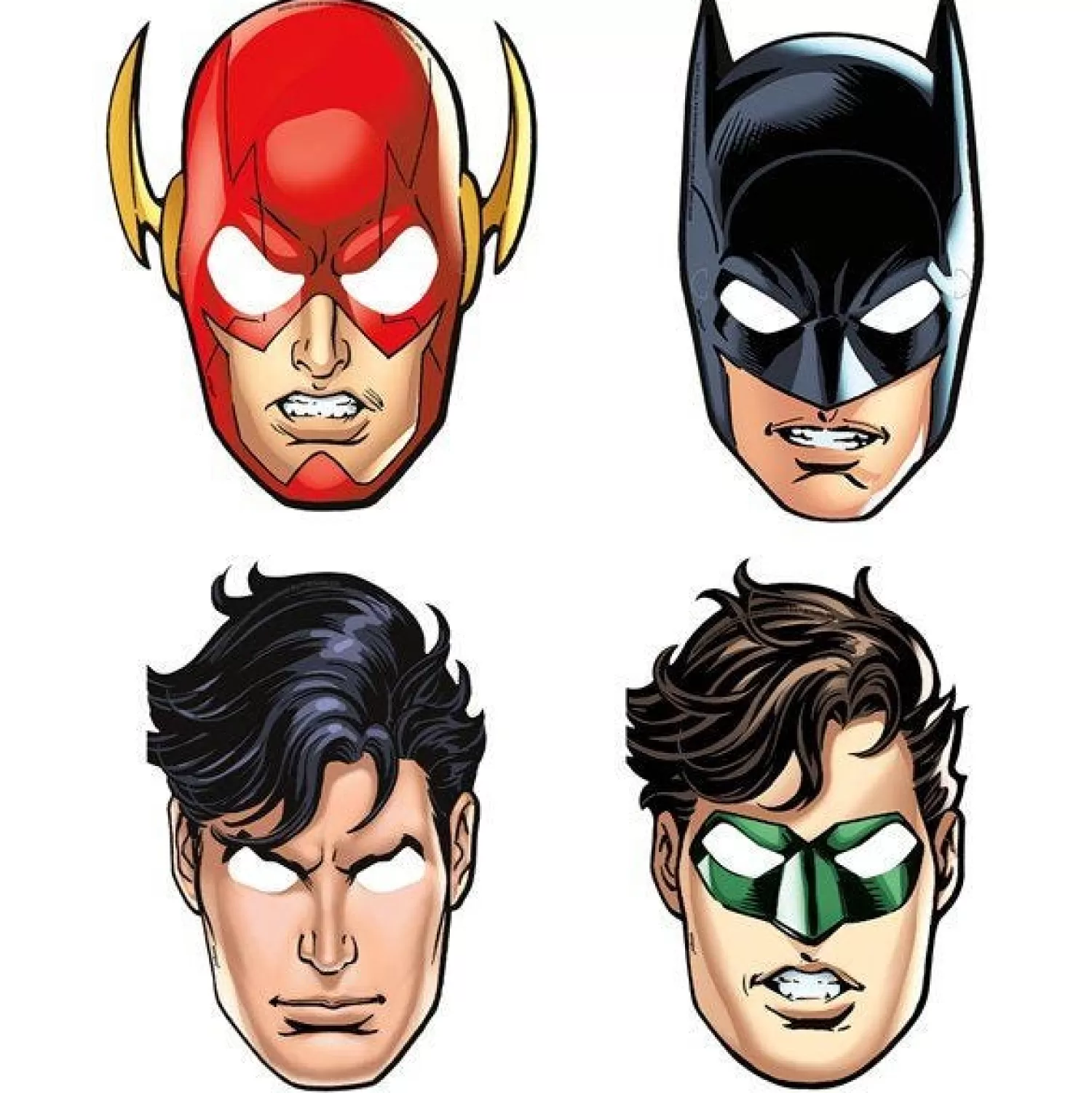 Online Party Delights Justice League Card Masks (8Pk)