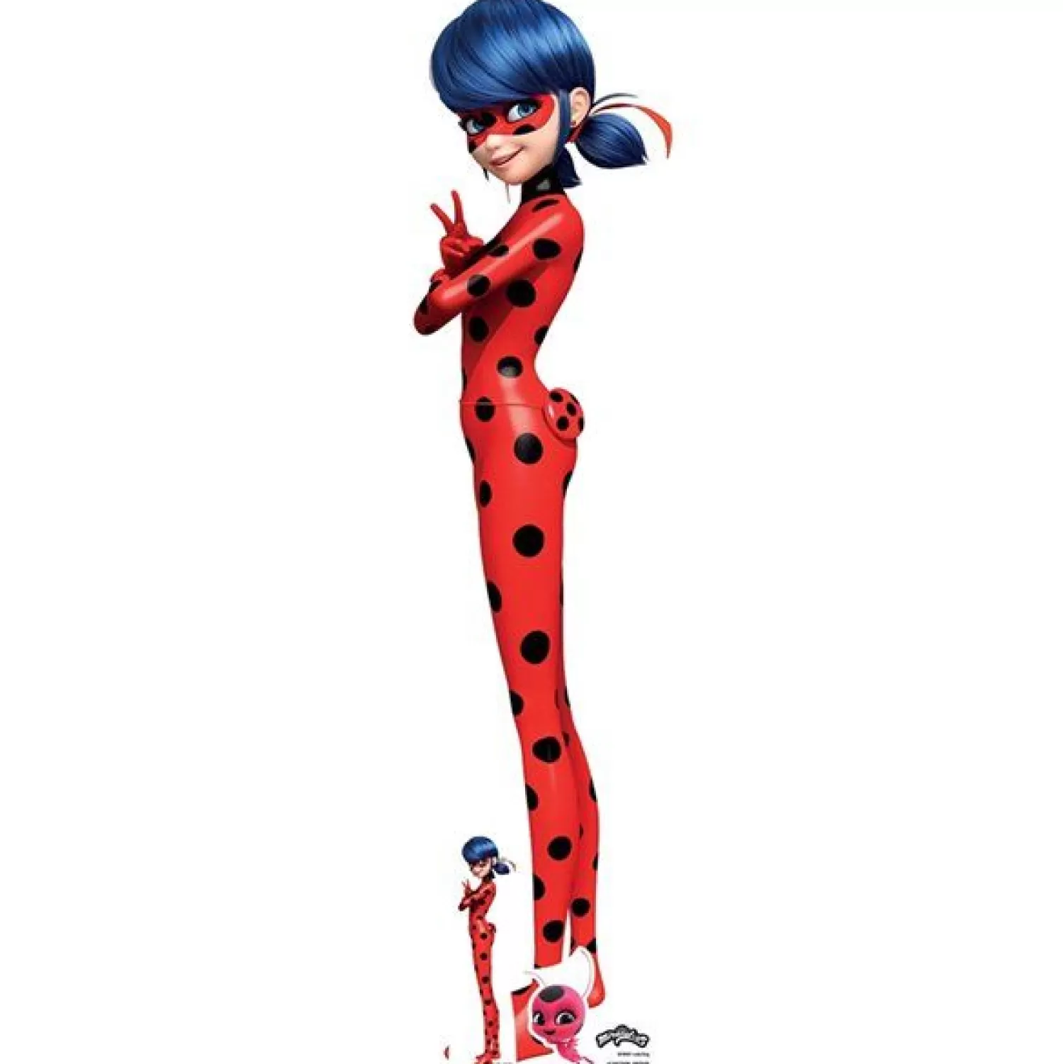 Online Party Delights Lady Bug Miraculous Cardboard Cutout - 136Cm X 38Cm