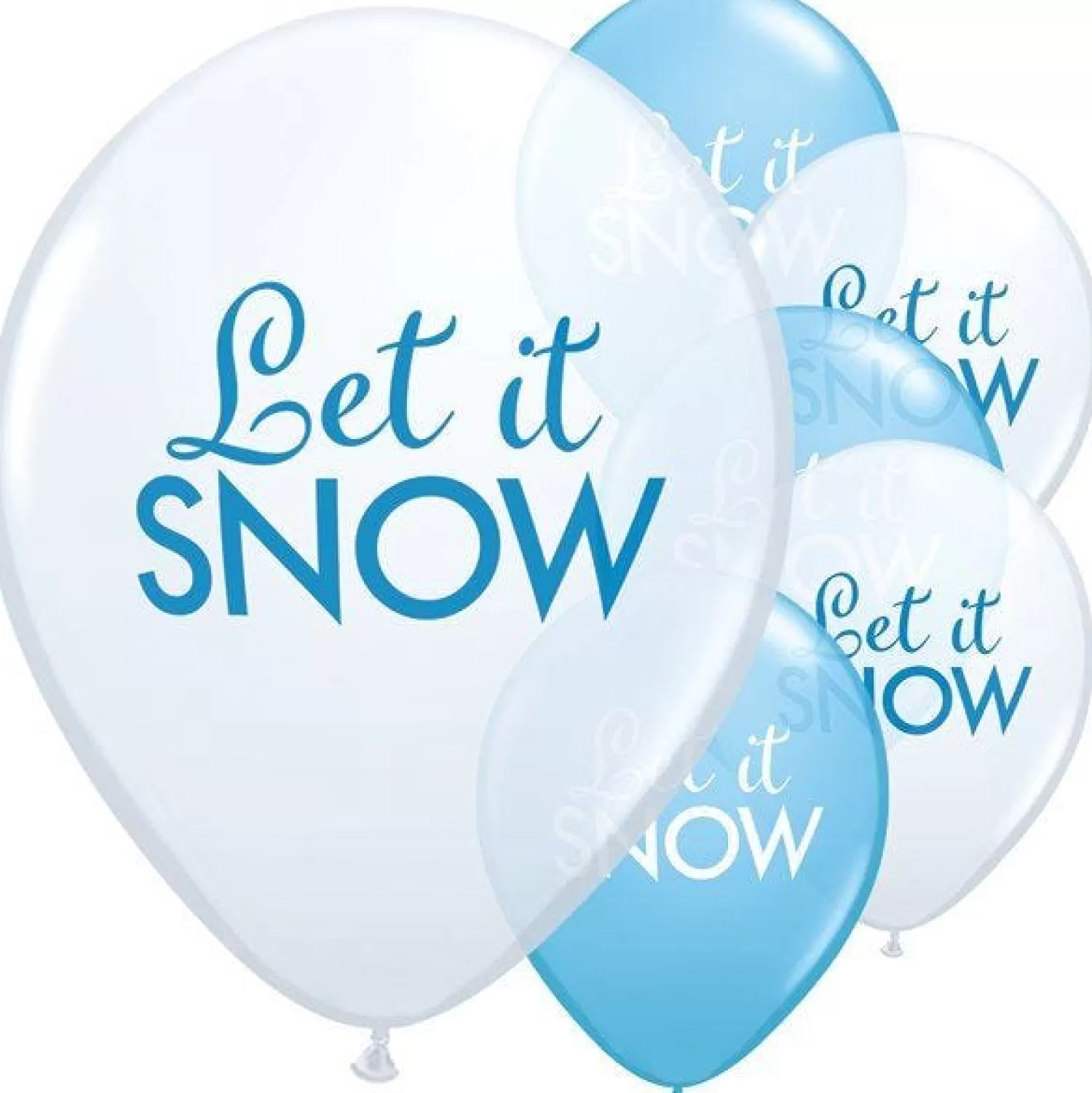 Let It Snow Balloons - 11" Latex (6Pk)<Party Delights Hot