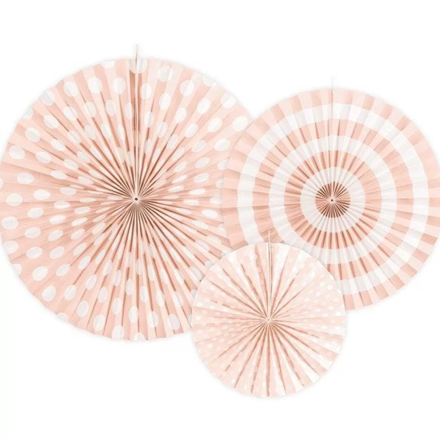 Discount Party Delights Light Pink Patterned Paper Fans 23Cm-40Cm (3Pk)