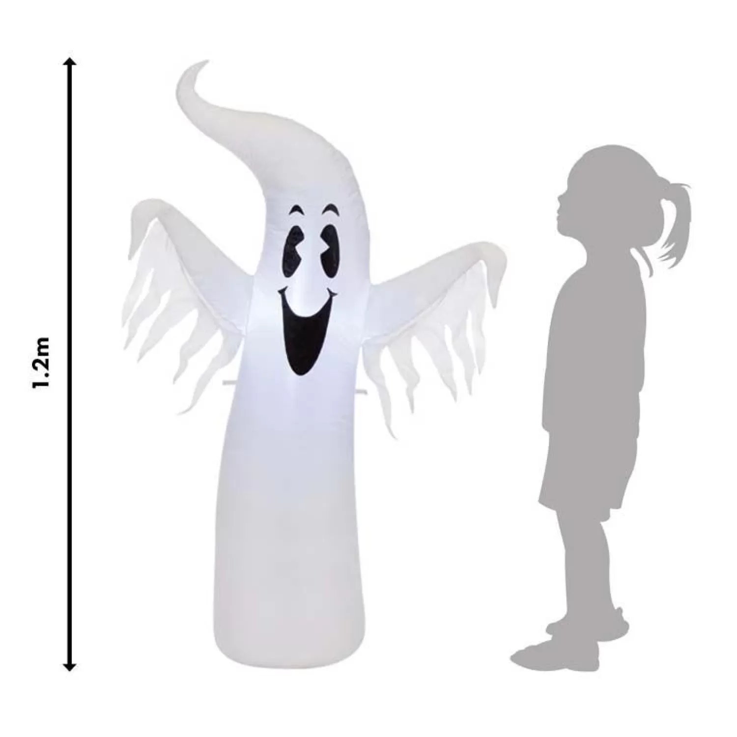 Light Up Inlfatable Ghost 1.2M<Party Delights Discount