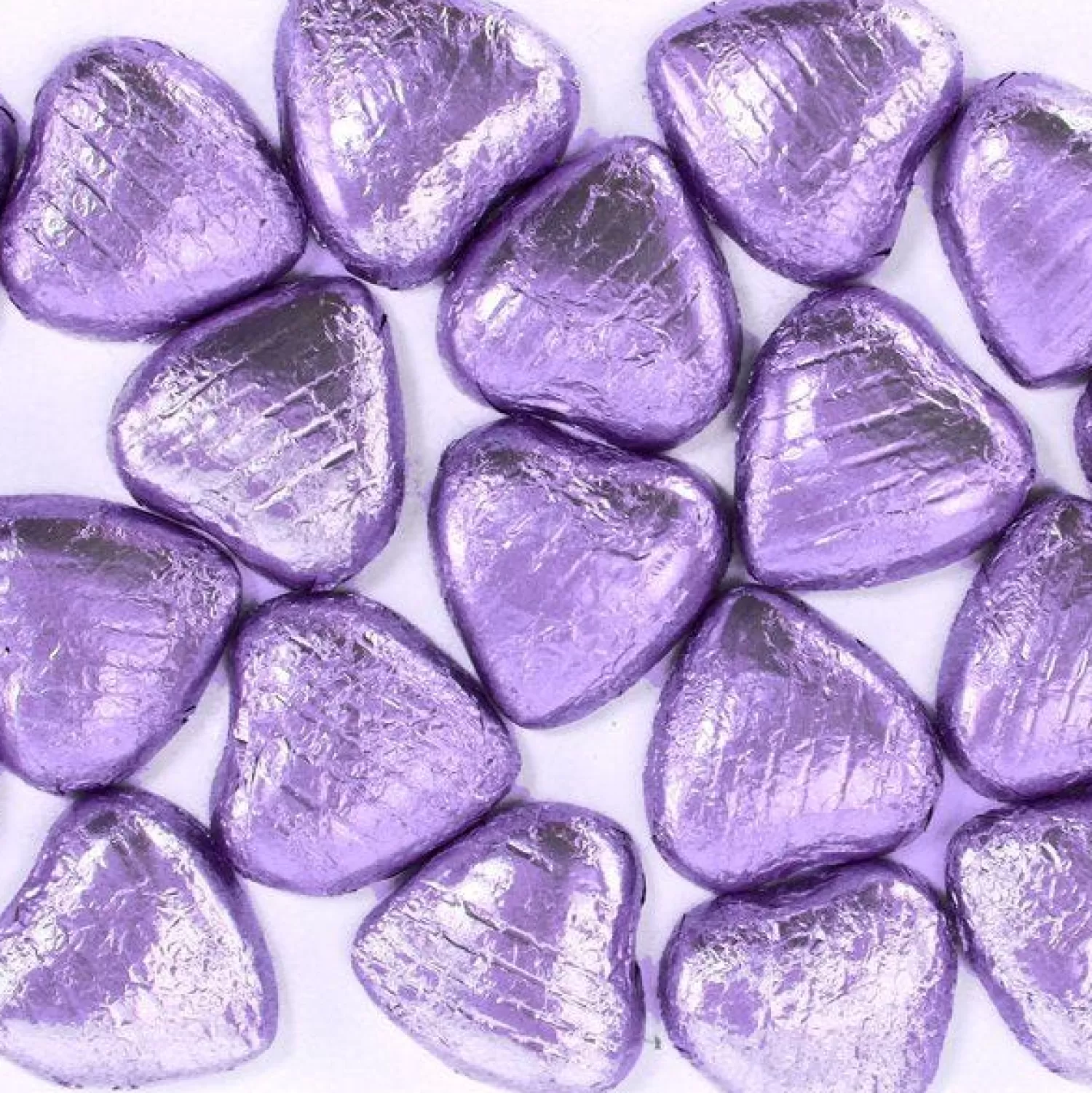 New Party Delights Lilac Foil Chocolate Hearts X20