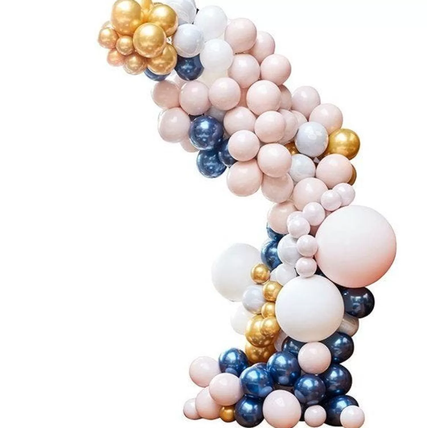 Hot Party Delights Marble, Navy & Gold Chrome Large Balloon Arch Diy Kit - 200 Balloons