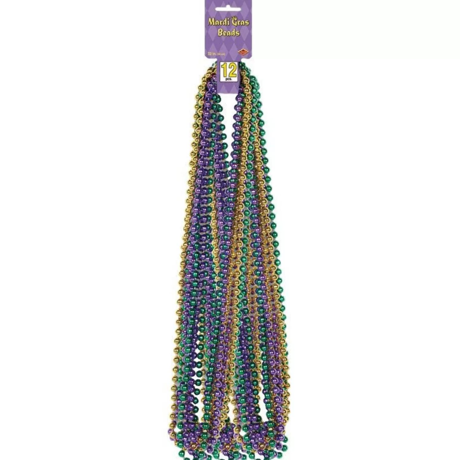 Flash Sale Party Delights Mardi Gras Bead Necklace (12Pk)