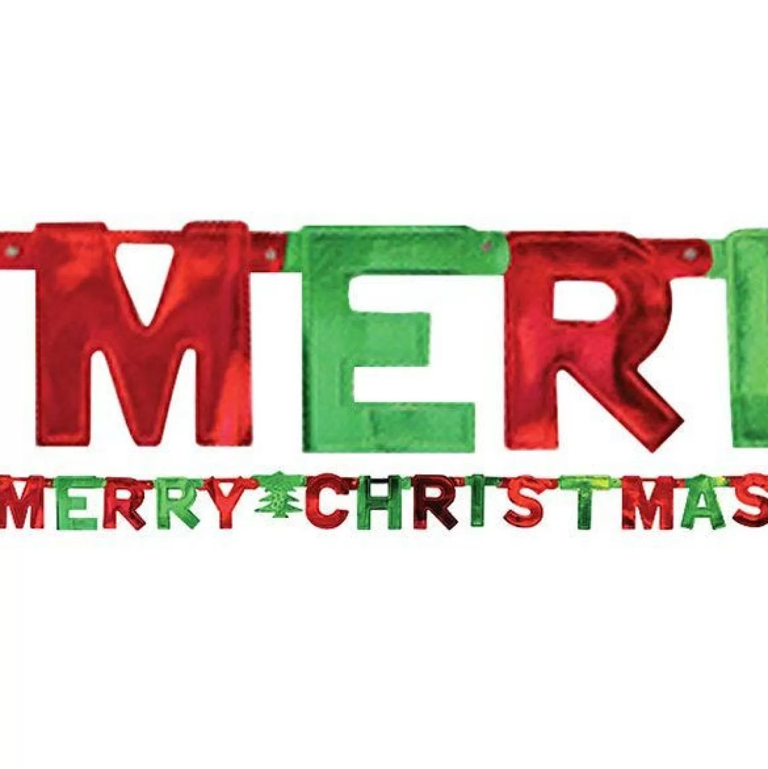 Merry Christmas Letter Banner - 1.5M<Party Delights Online