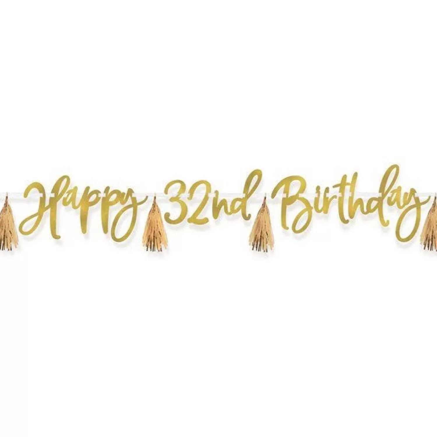 Store Party Delights Metallic Gold Add-An-Age Happy Birthday Letter Banner - 2.74M