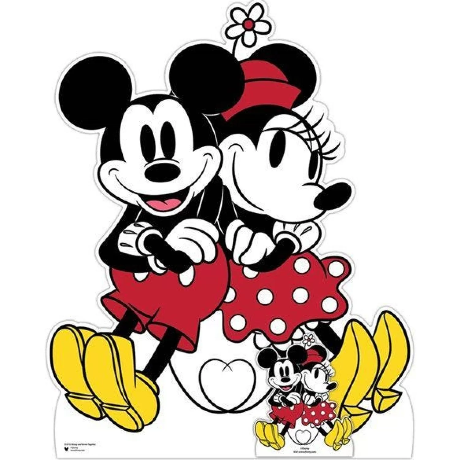 Clearance Party Delights Mickey & Minnie Cute Couple Cardboard Cutout - 118Cm X 94Cm