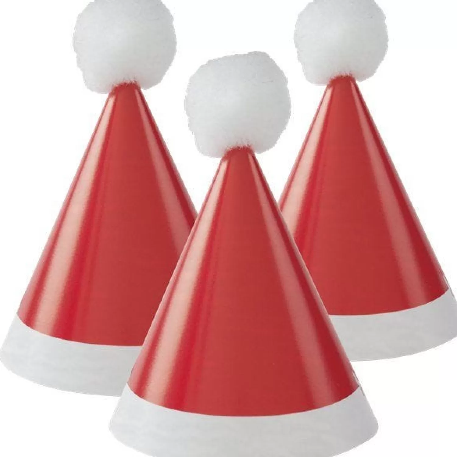 Mini Pom Pom Santa Party Hats (8Pk)<Party Delights Shop