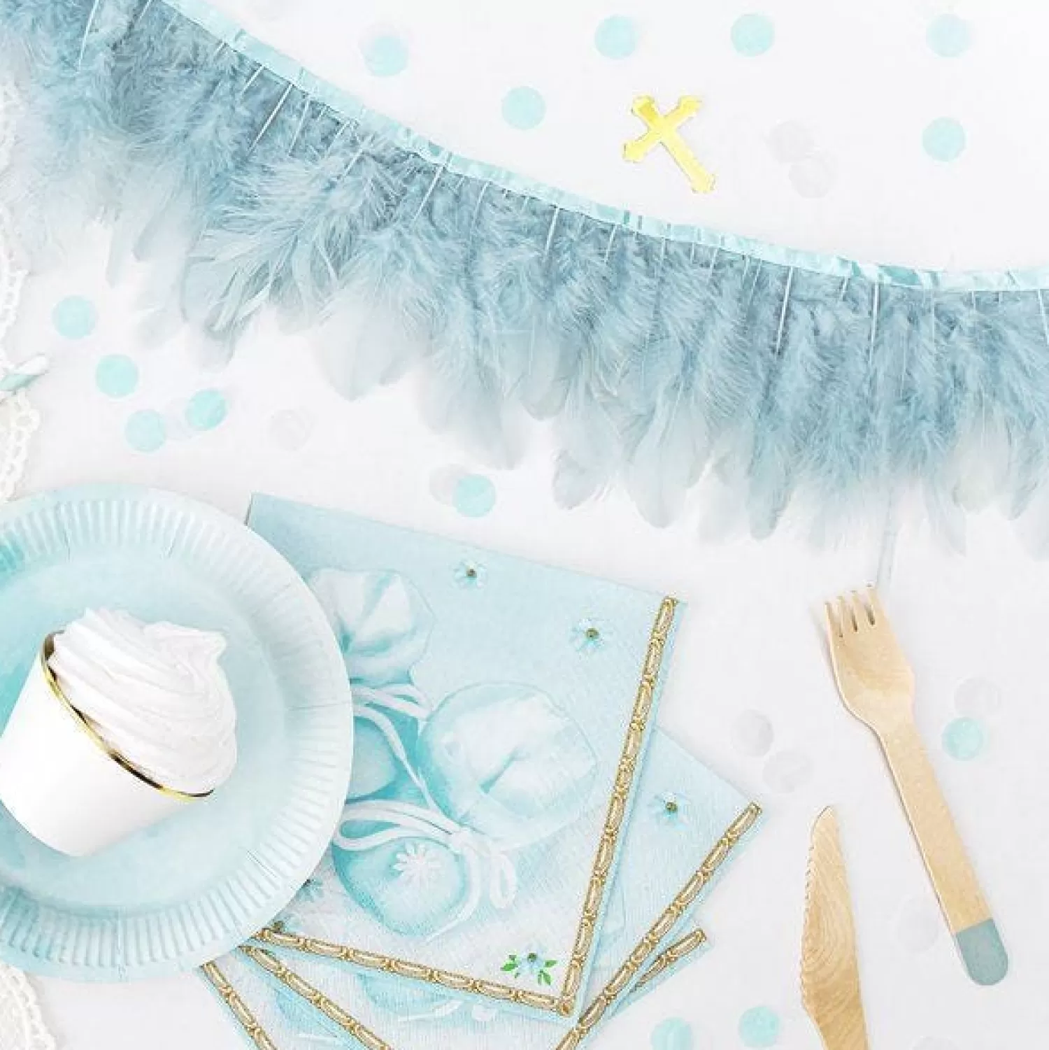 Best Sale Party Delights Misty Blue Feather Garland - 1M