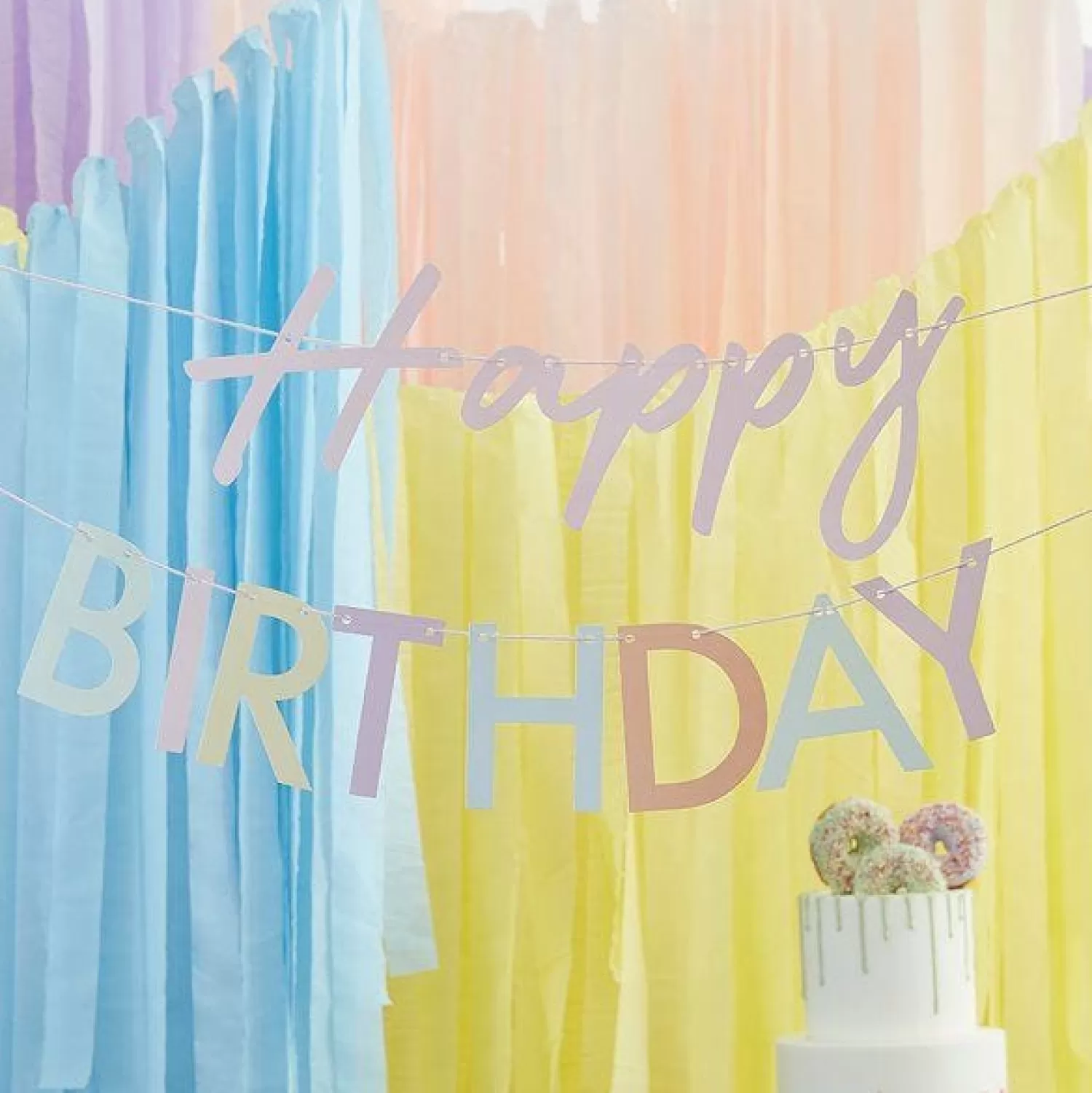 Sale Party Delights Mix It Up Pastel 'Happy Birthday' Paper Banner - 1.5M