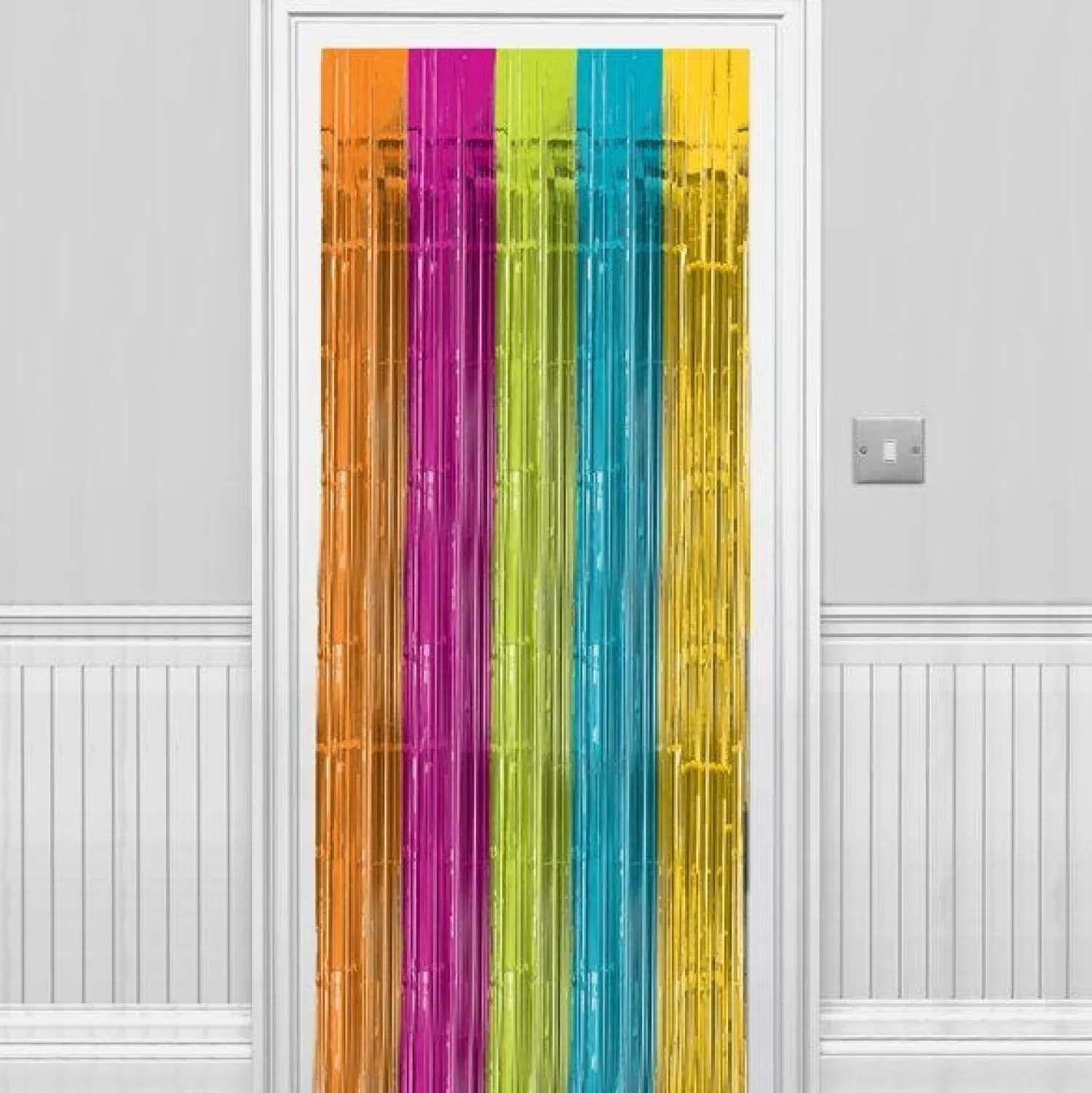 Shop Party Delights Multi Coloured Bright Foil Curtain - 2.4M