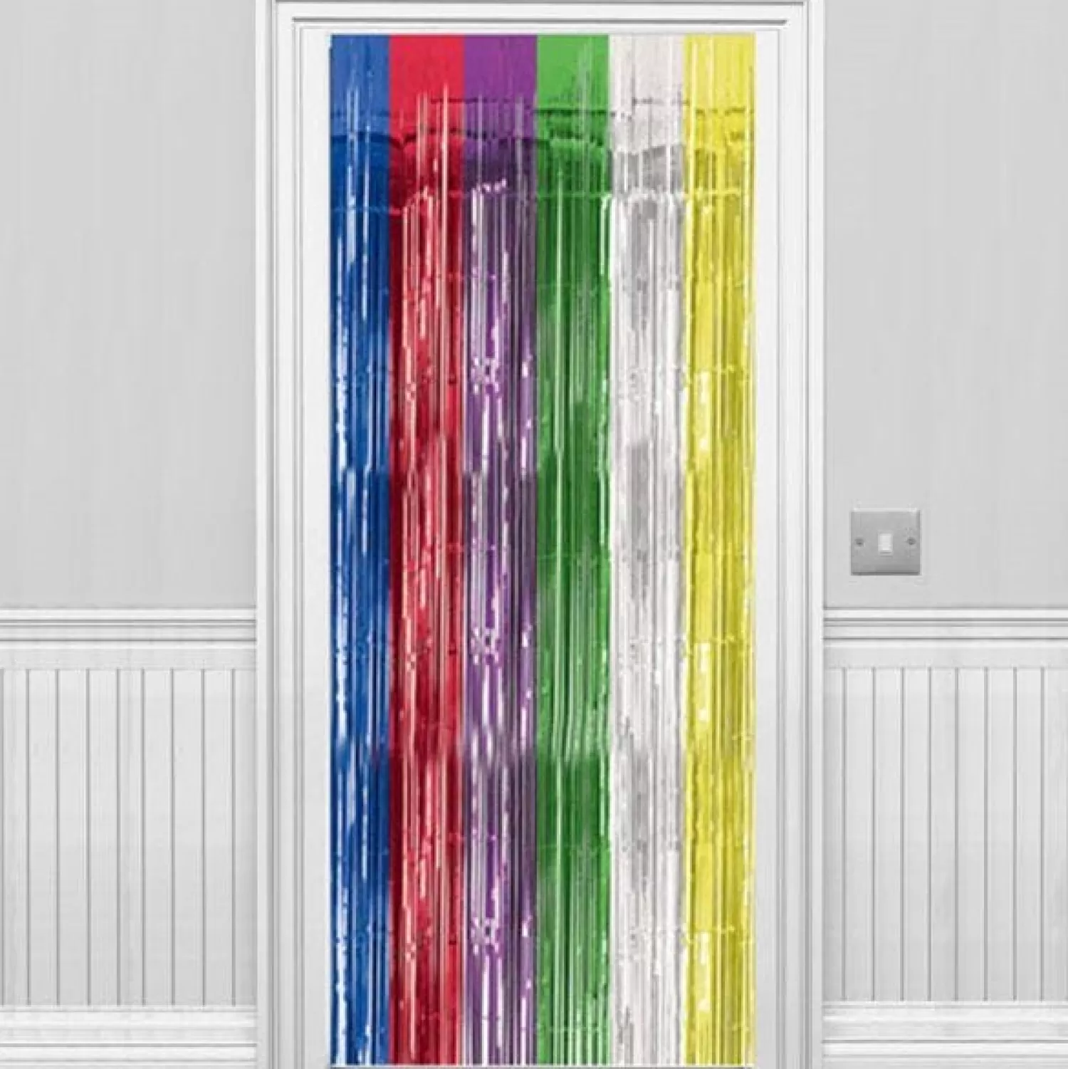 Cheap Party Delights Multi Coloured Foil Curtain - 2.4M