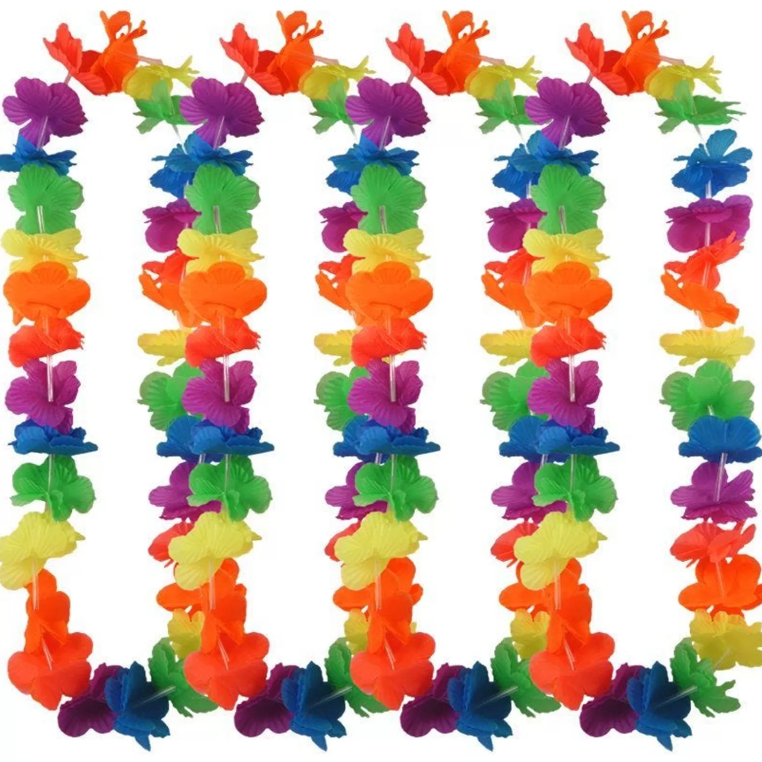 Sale Party Delights Multi Neon Rainbow Hawaiian Lei - 12 Pack (12Pk)