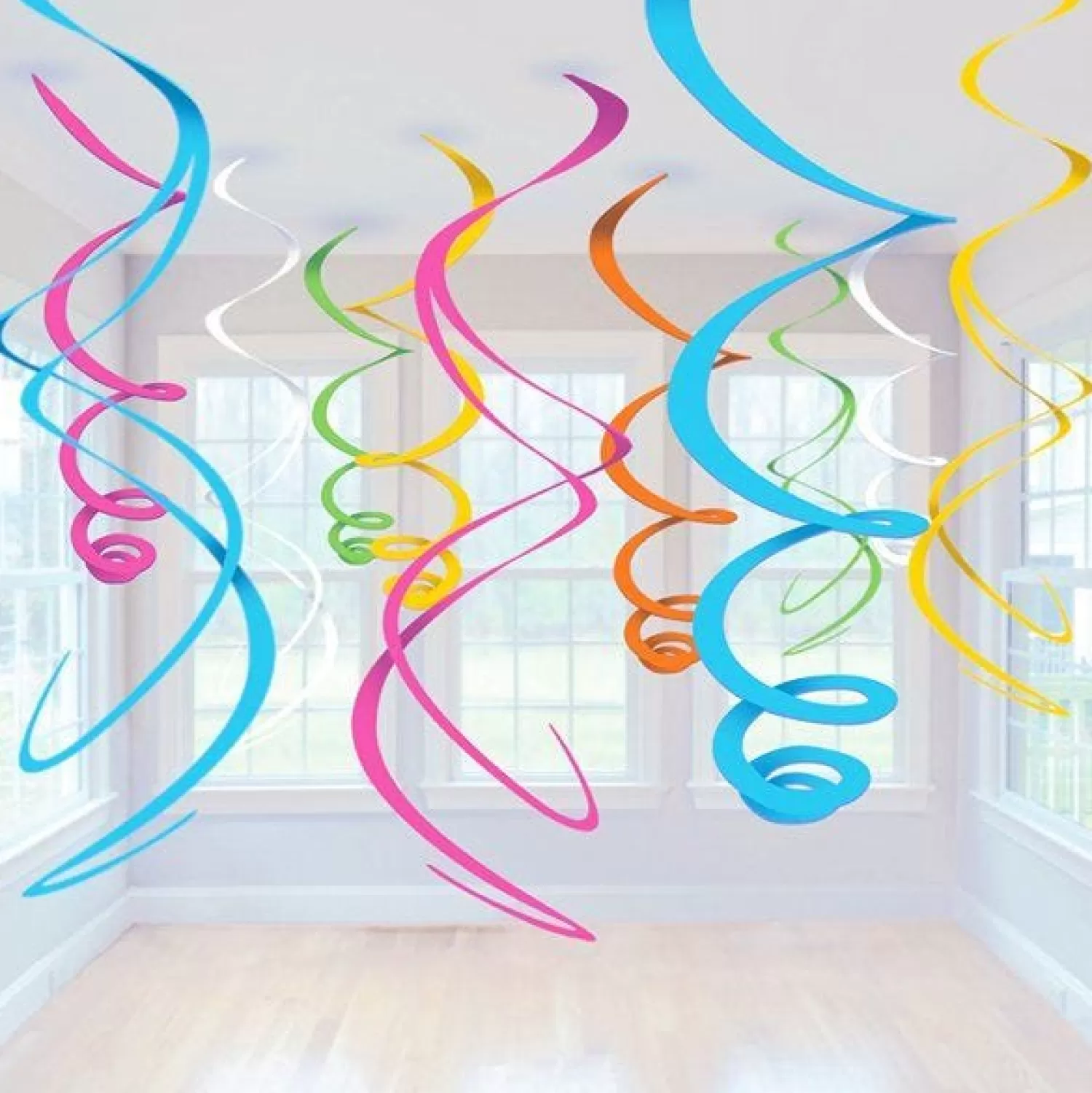 Flash Sale Party Delights Multicoloured Hanging Swirls Decoration - 55Cm (12Pk)