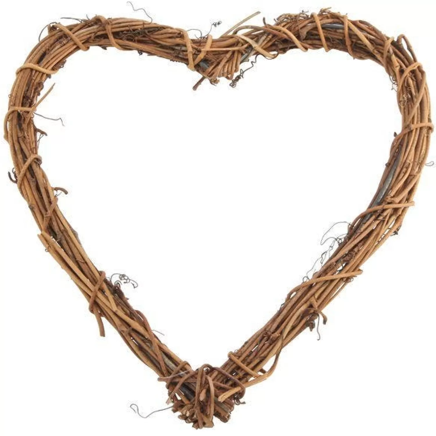 Online Party Delights Natural Vine Heart Wreath - 23Cm