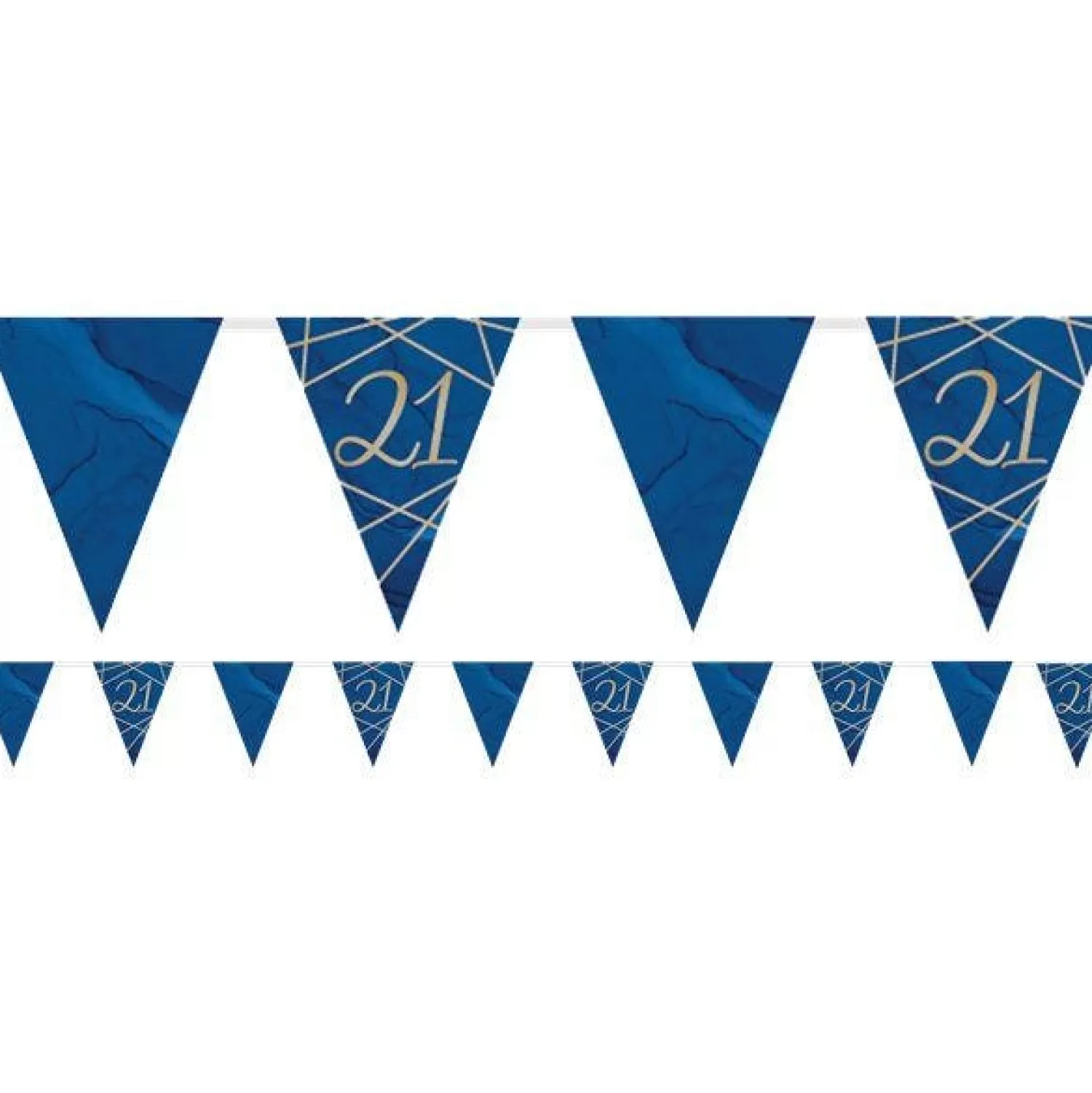 Hot Party Delights Navy & Gold Geode 21St Birthday Paper Bunting - 3.7M