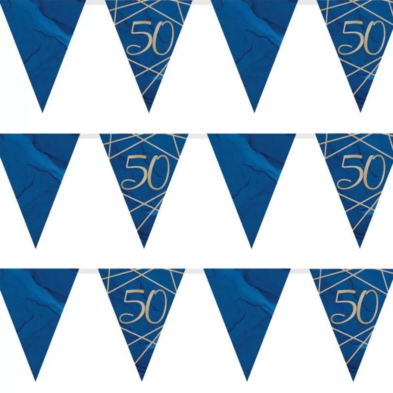 Shop Party Delights Navy & Gold Geode 50Th Birthday Paper Bunting - 3.7M