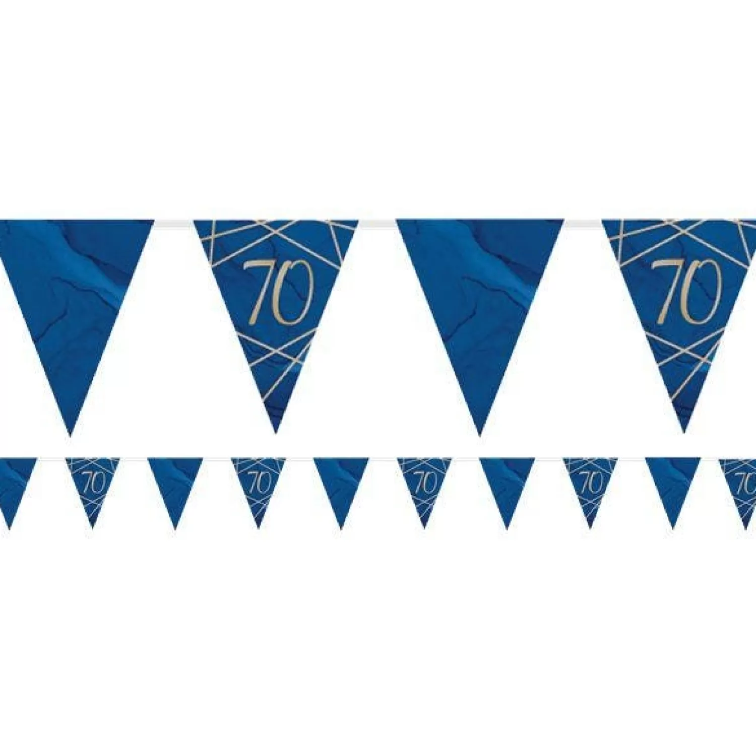 Best Party Delights Navy & Gold Geode 70Th Birthday Paper Bunting - 3.7M