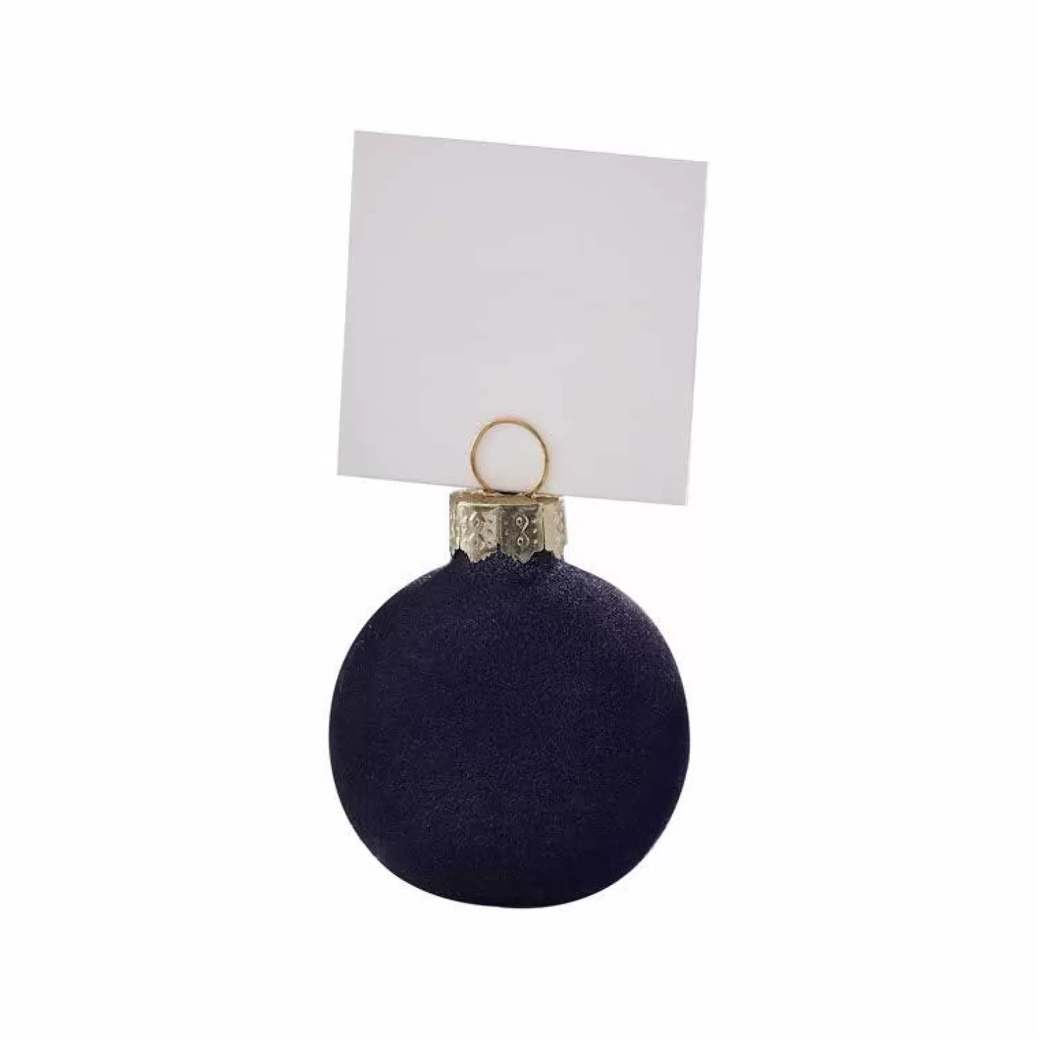 Navy Flocked Bauble Place Card Holders (6Pk)<Party Delights Outlet