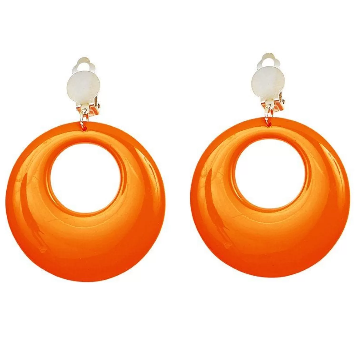 Shop Party Delights Neon Orange 80's Earrings