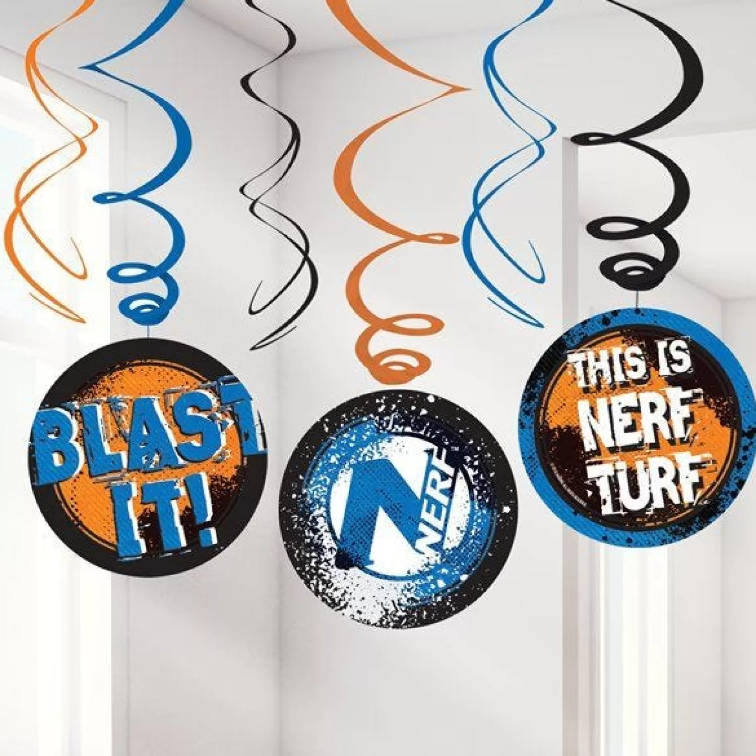 Flash Sale Party Delights Nerf Party Hanging Swirl Decorations (6Pk)