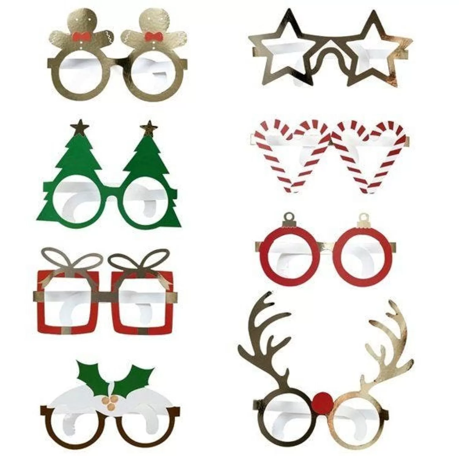 Novelty Fun Paper Glasses (8Pk)<Party Delights Discount