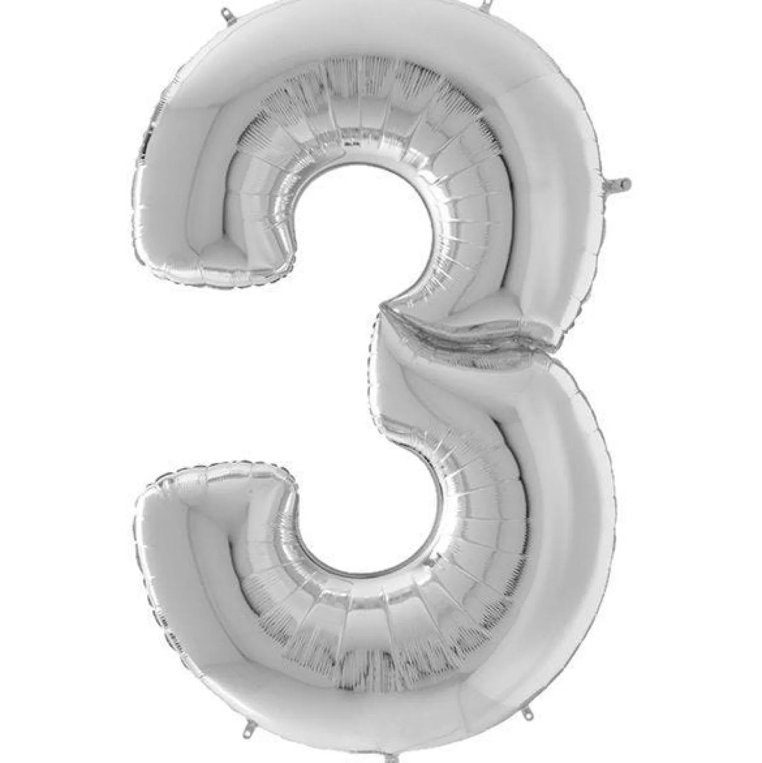 New Party Delights Number 3 Silver Foil Balloon - 64"