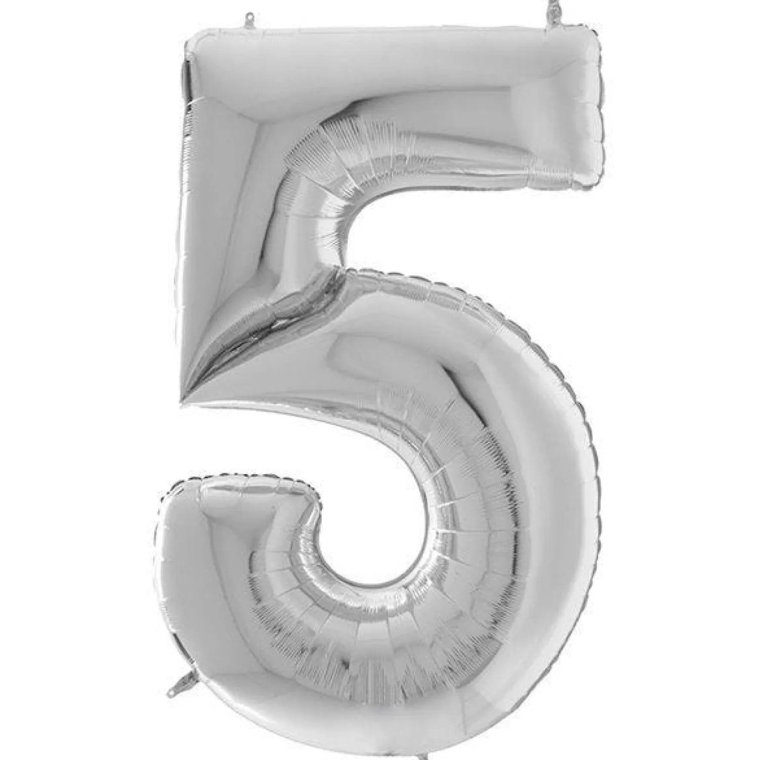 Best Party Delights Number 5 Silver Foil Balloon - 64"