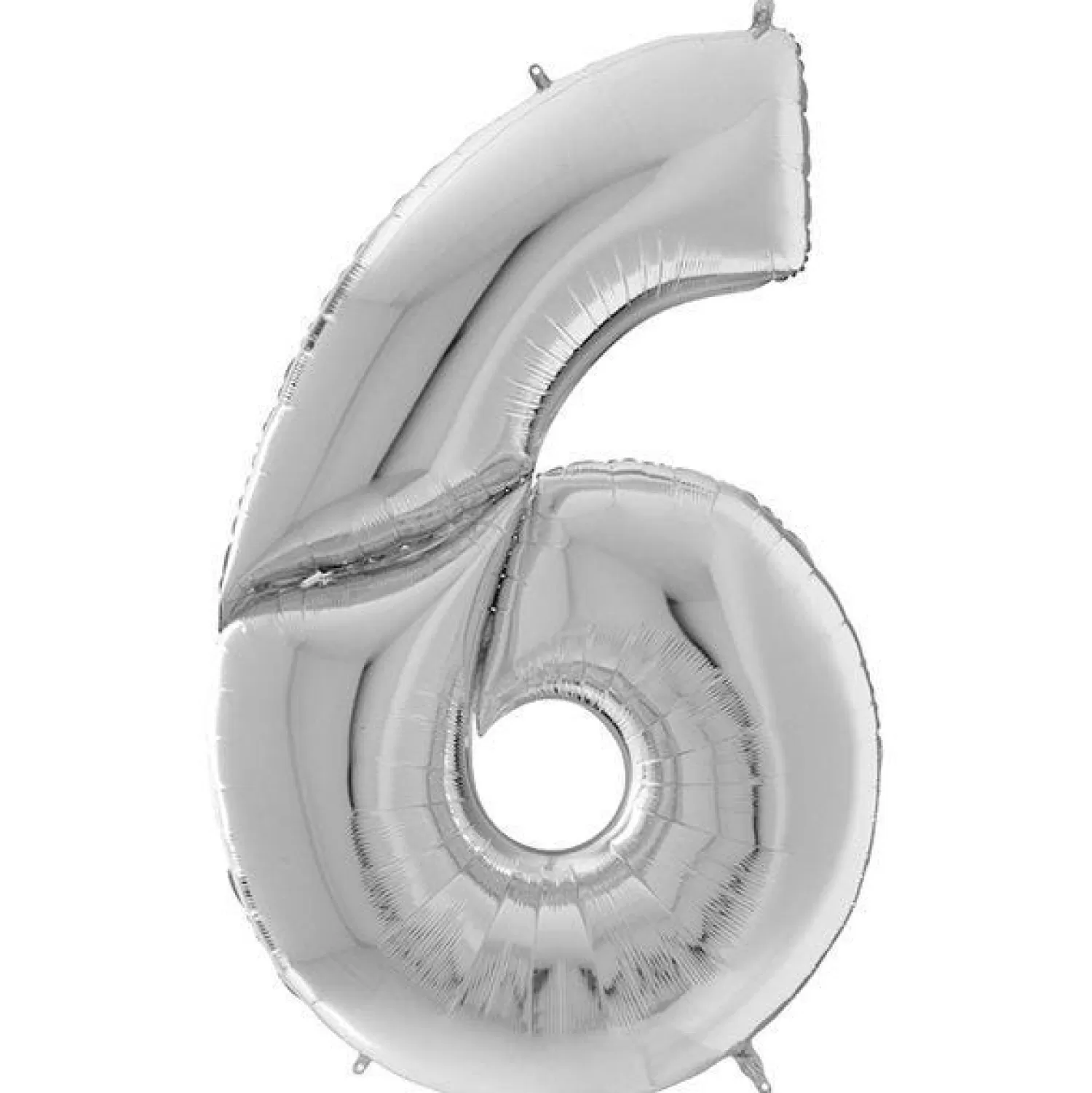 Best Party Delights Number 6 Silver Foil Balloon - 64"