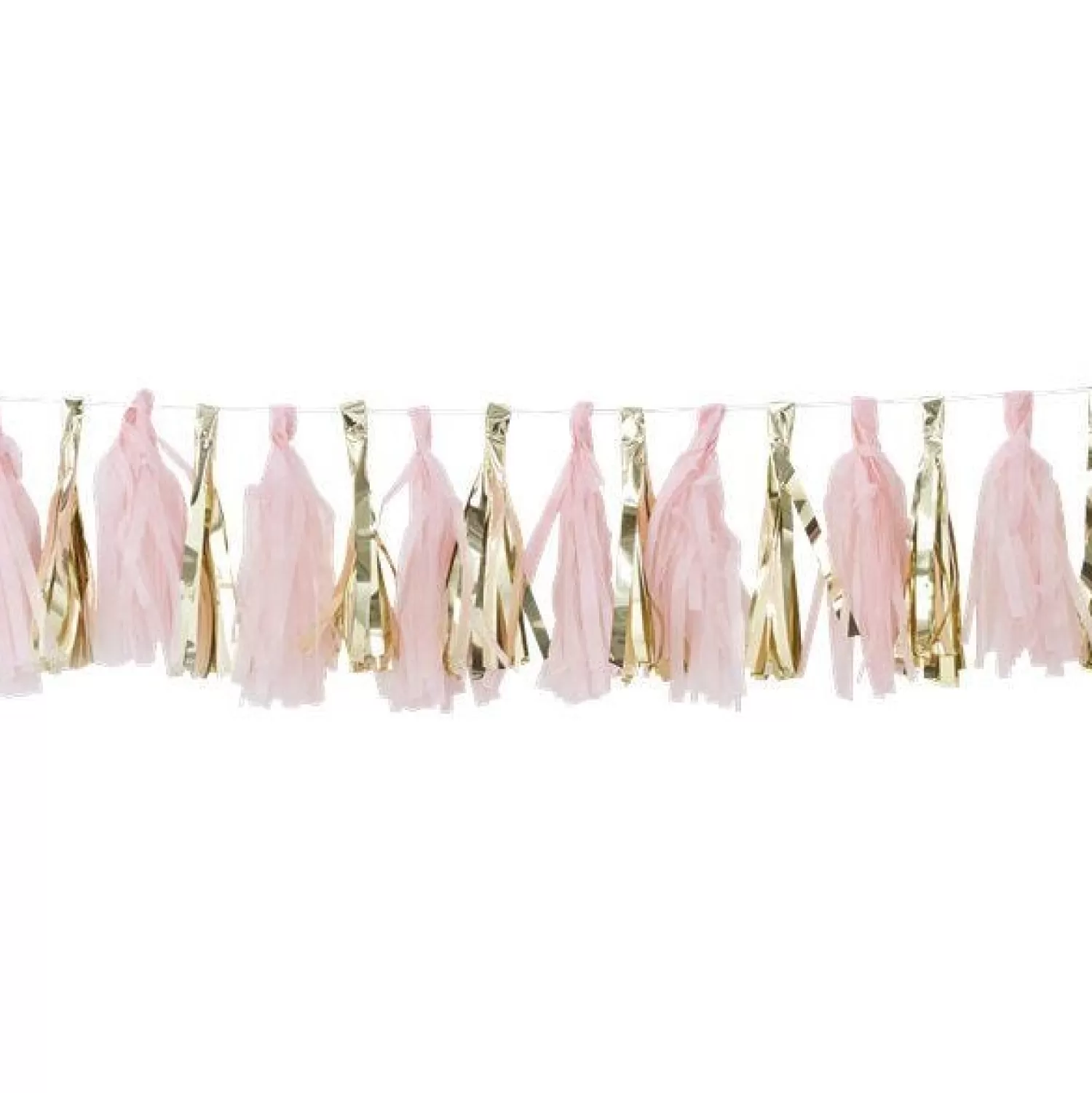 Store Party Delights Oh Baby Pink & Gold Tassel Garland (16Pk)