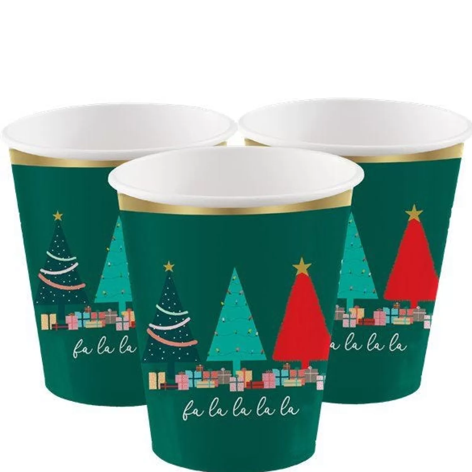 Oh Christmas Tree Cups - 250Ml (8Pk)<Party Delights Clearance