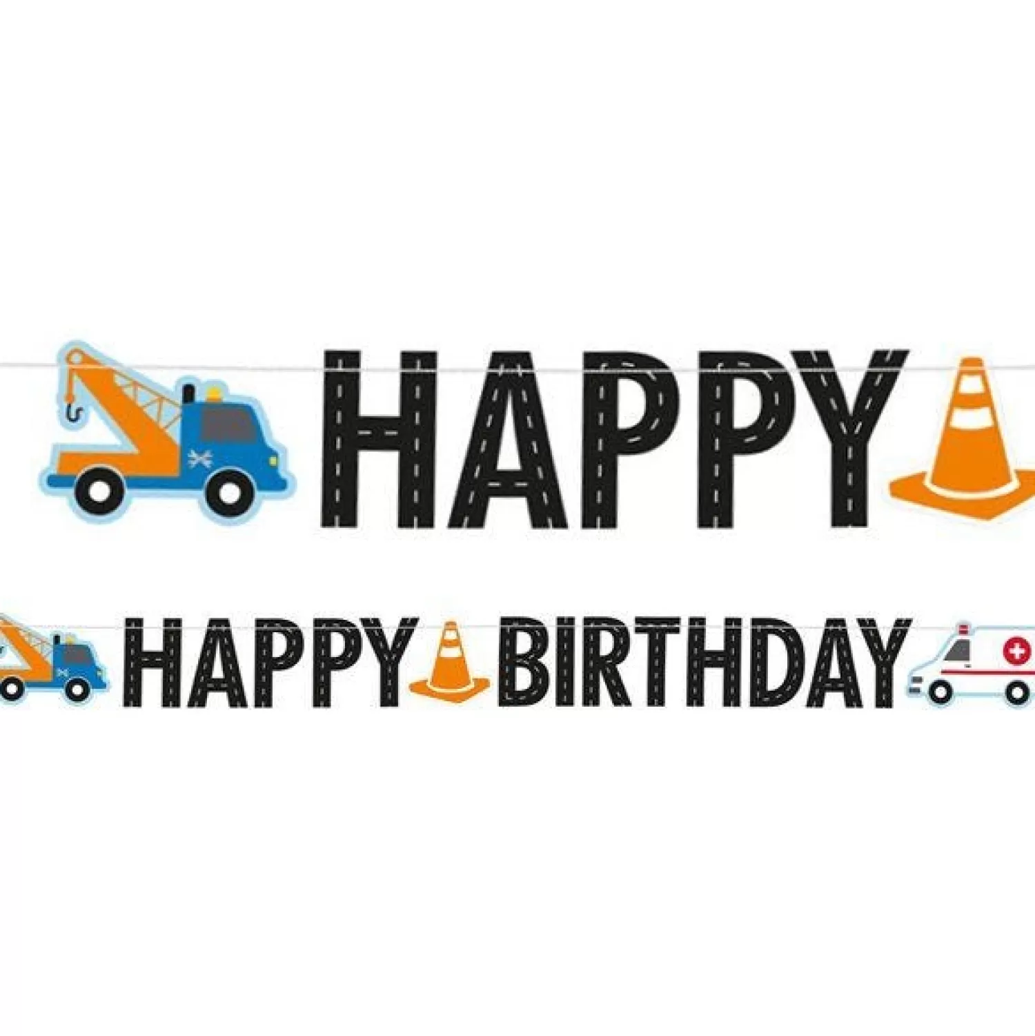 Flash Sale Party Delights On The Road 'Happy Birthday' Paper Letter Banner - 1.8M