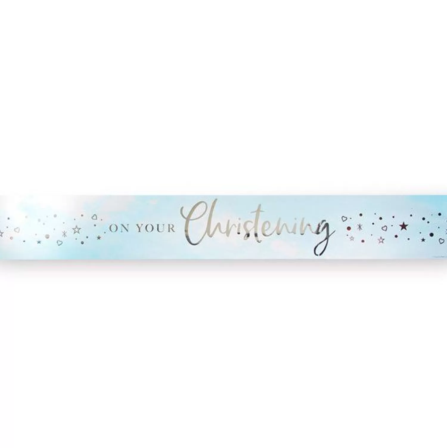 Online Party Delights On Your Christening Blue Foil Banner - 2.74M