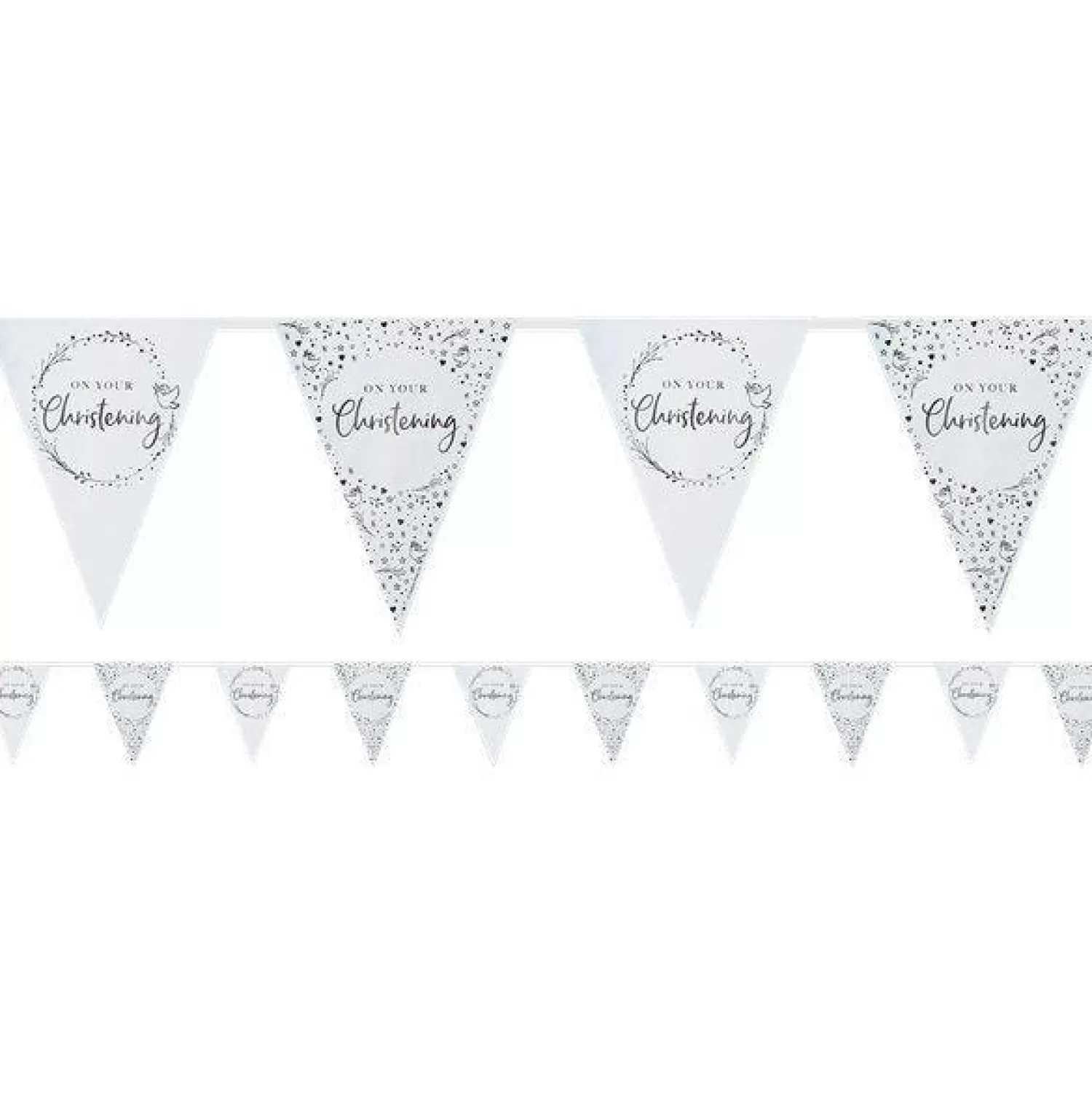 Clearance Party Delights On Your Christening Blue Paper Bunting - 3.7M