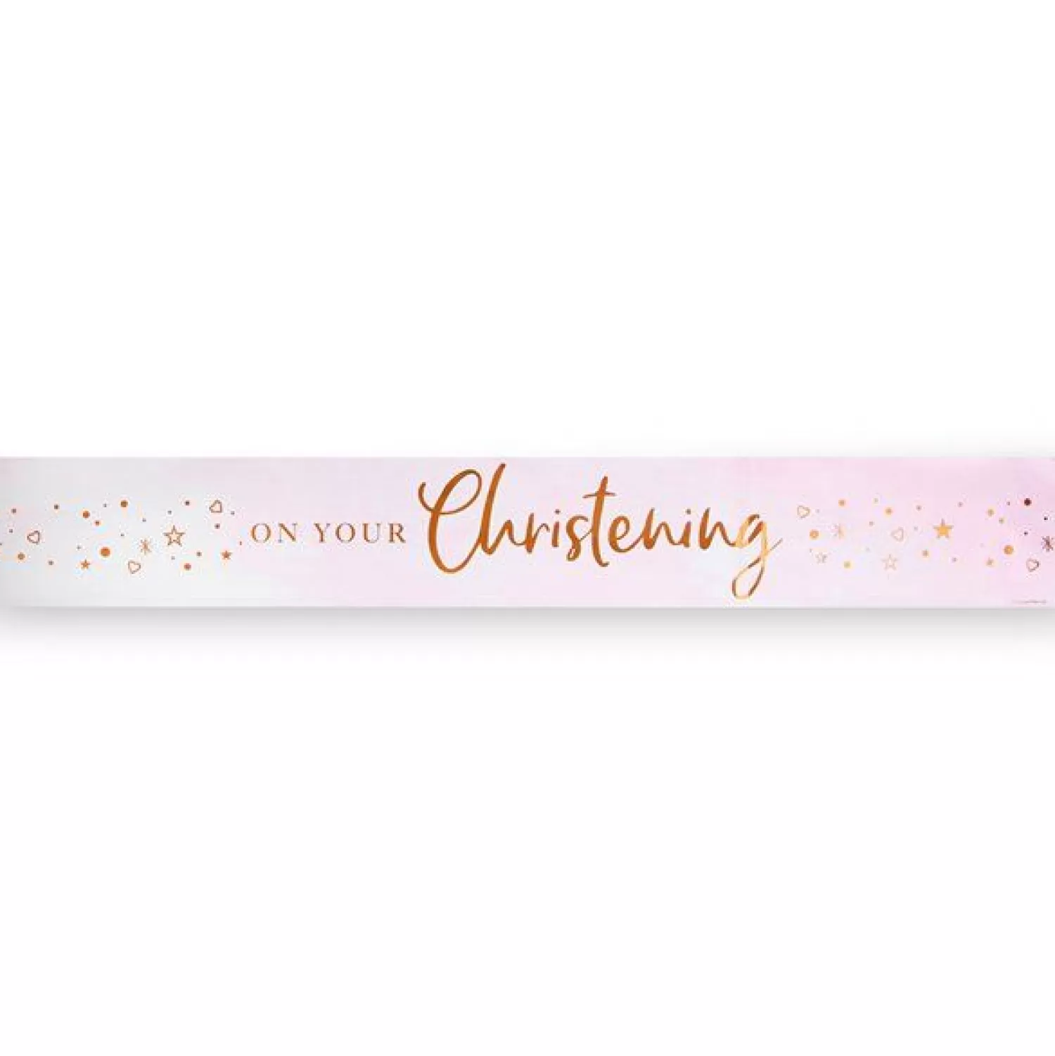 Cheap Party Delights On Your Christening Pink Foil Banner - 2.74M