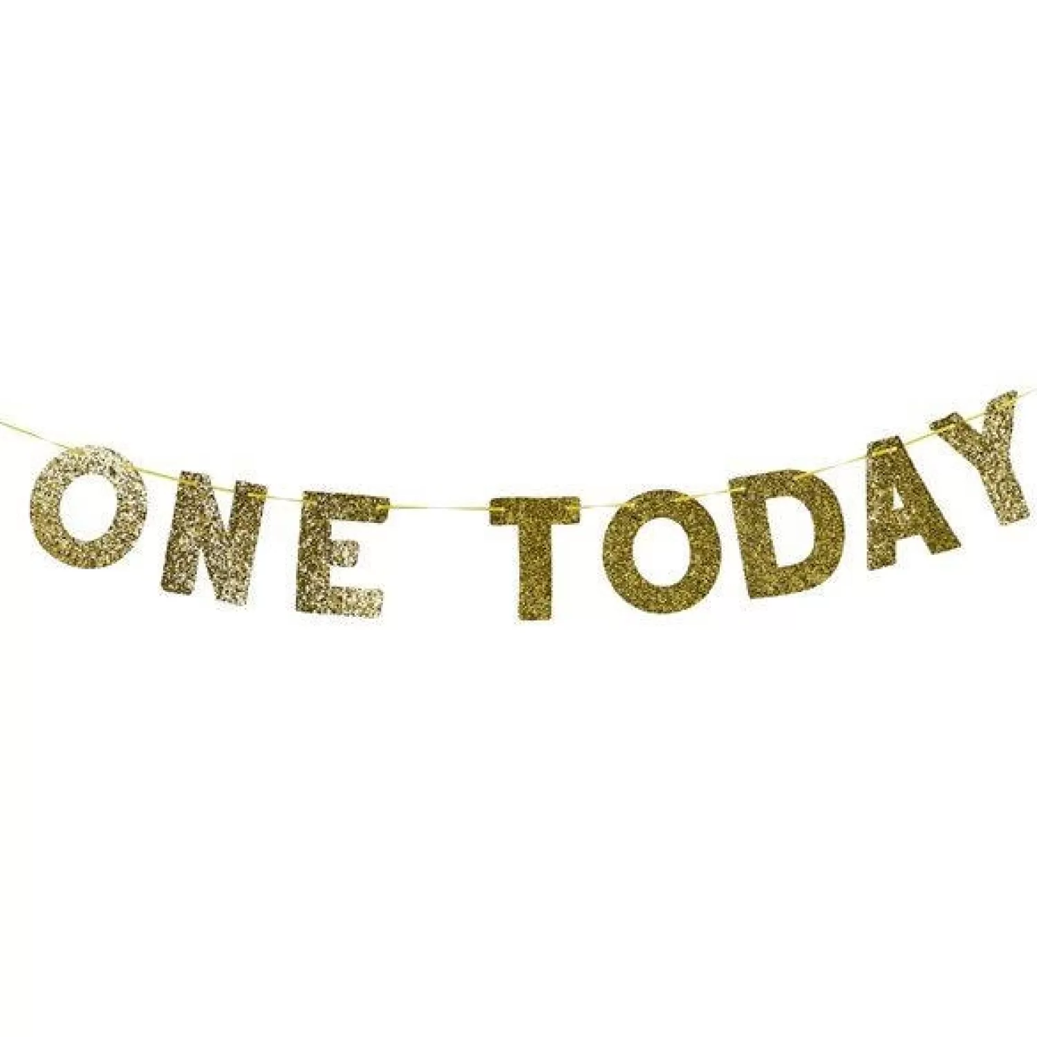 Online Party Delights One Today Gold Glitter Banner - 2M