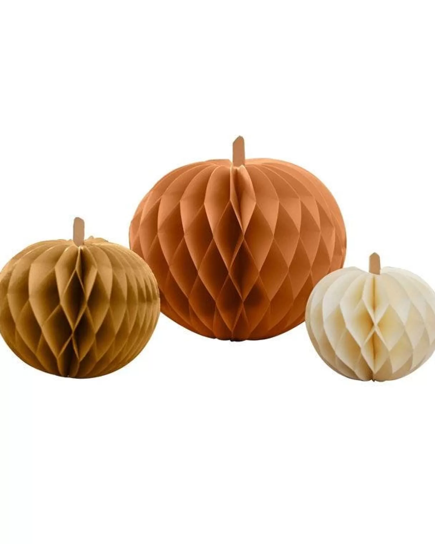 Paper Pumpkin Honeycomb Decorations (3Pk)<Party Delights Hot