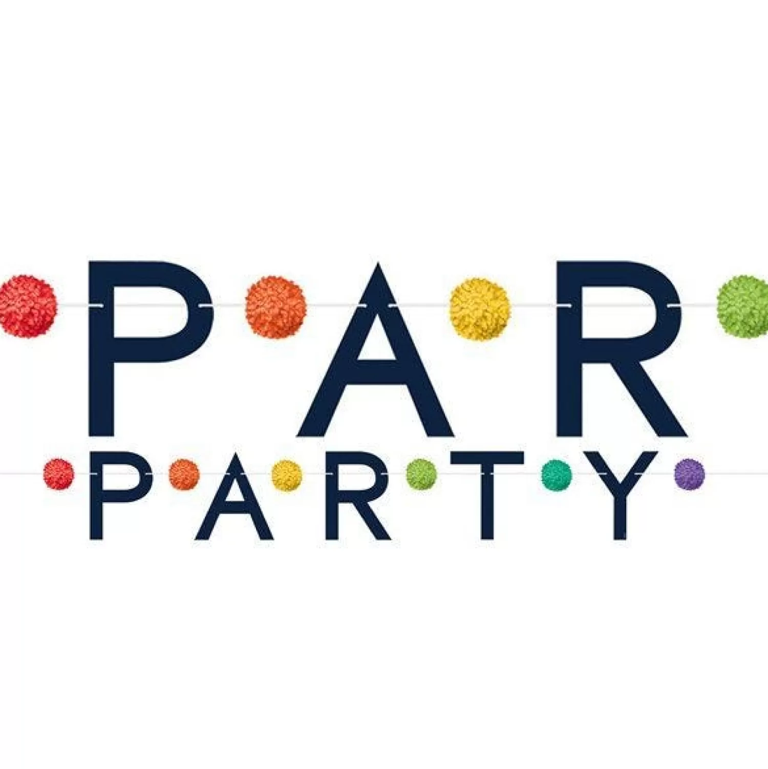 Online Party Delights Party Letter Banner With Pom Poms - 1.9M