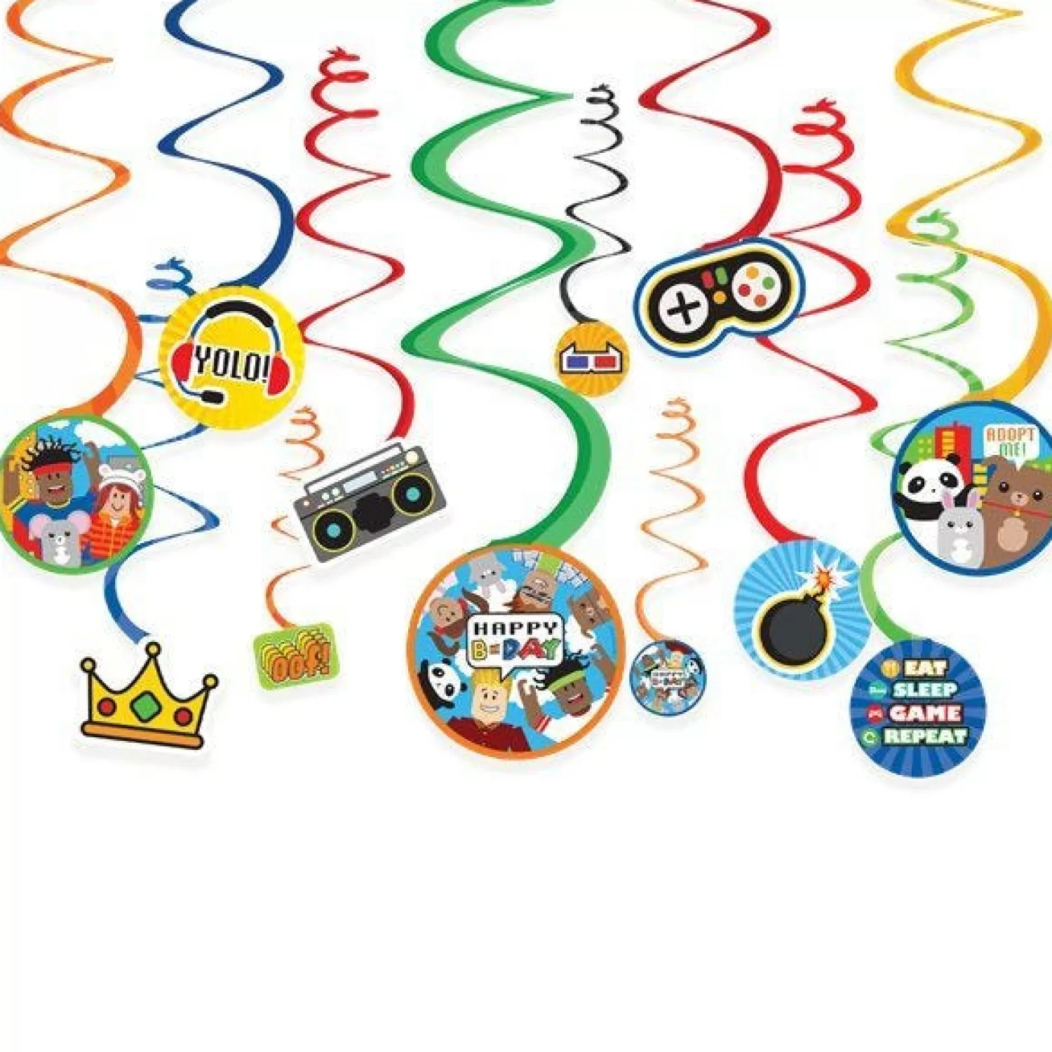 Sale Party Delights Party Town Swirl Decorations (12Pk)