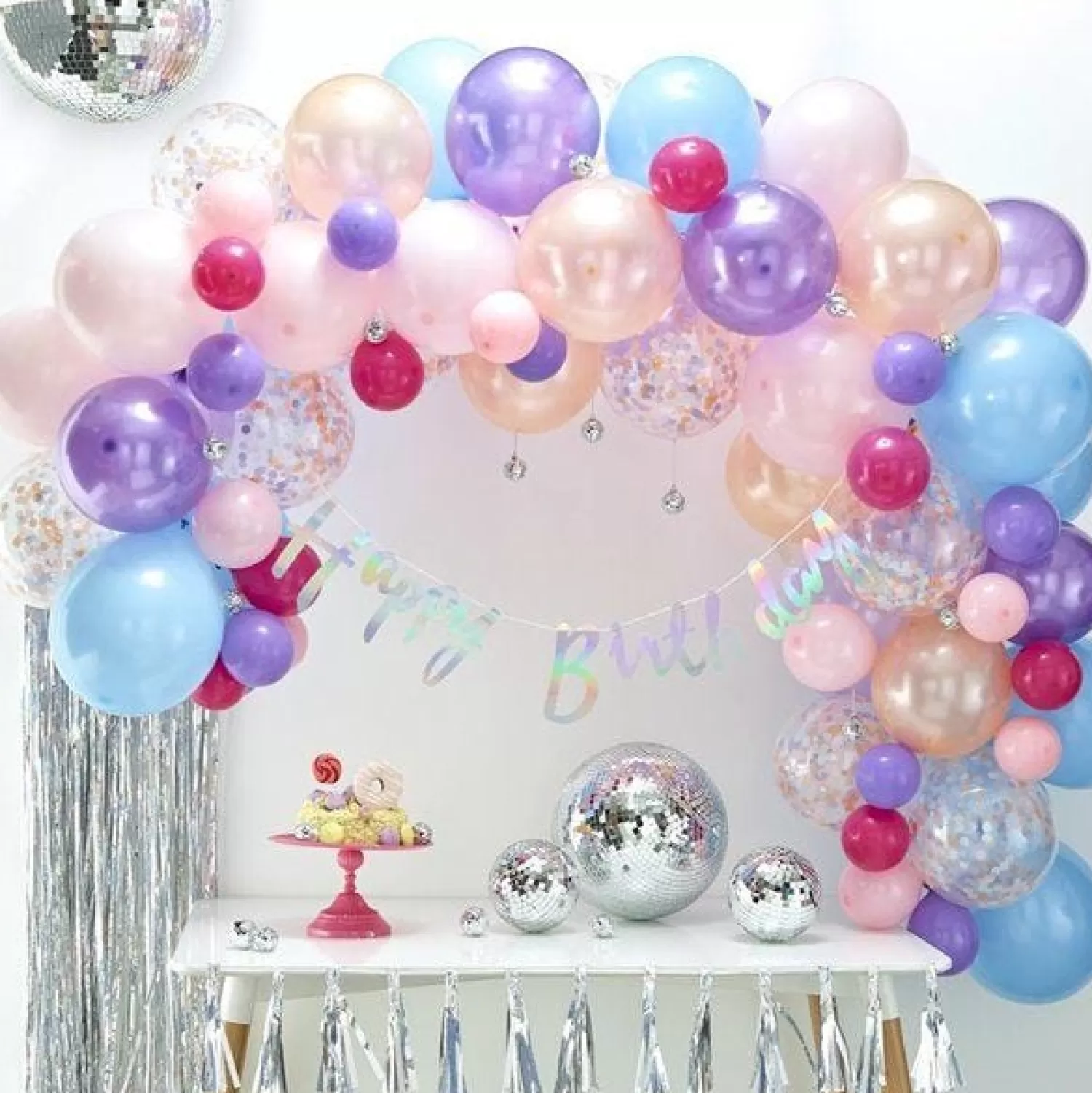 Fashion Party Delights Pastel Balloon Arch - 80 Balloons