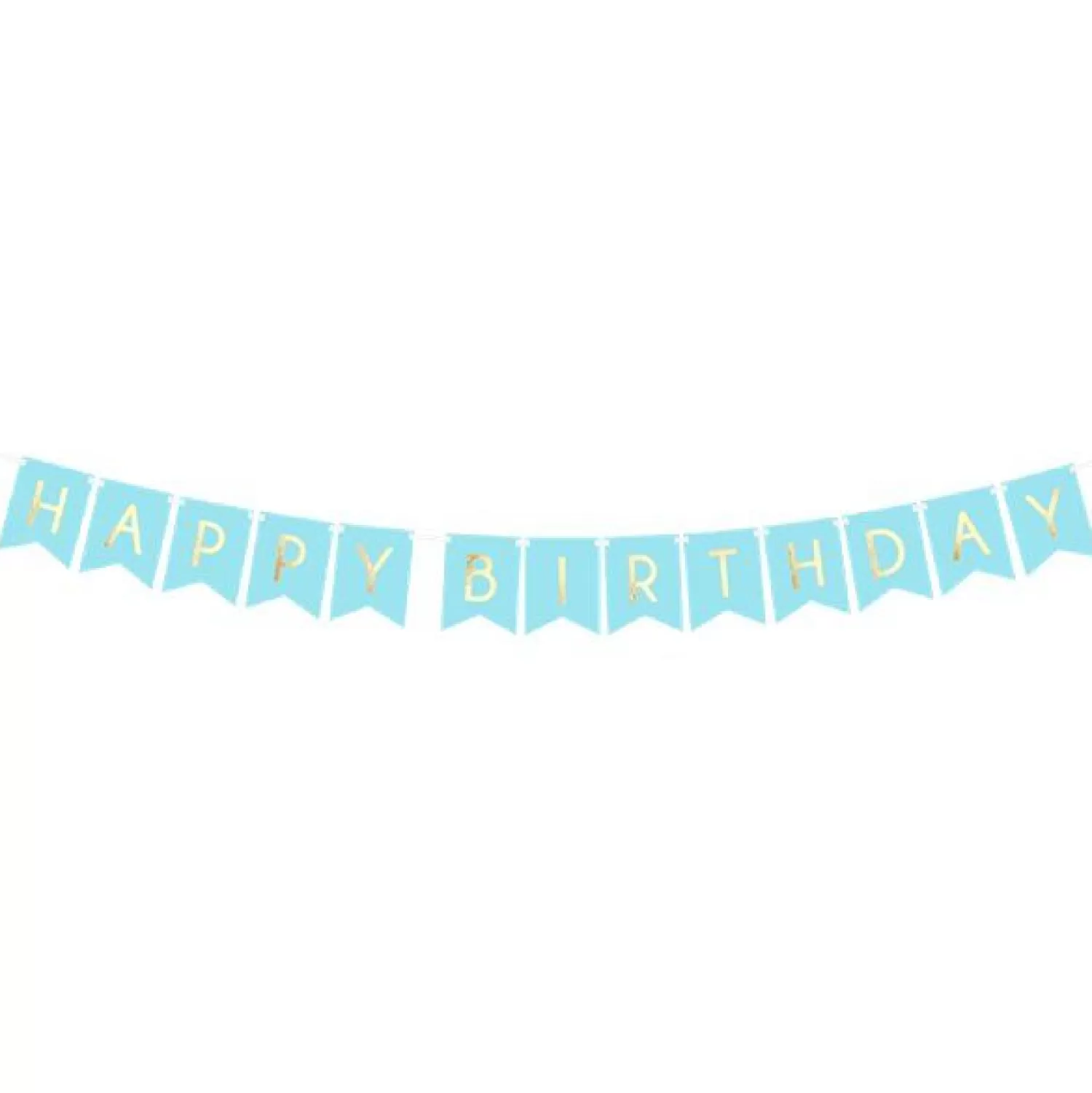 Shop Party Delights Pastel Blue & Gold Happy Birthday Banner - 1.7M